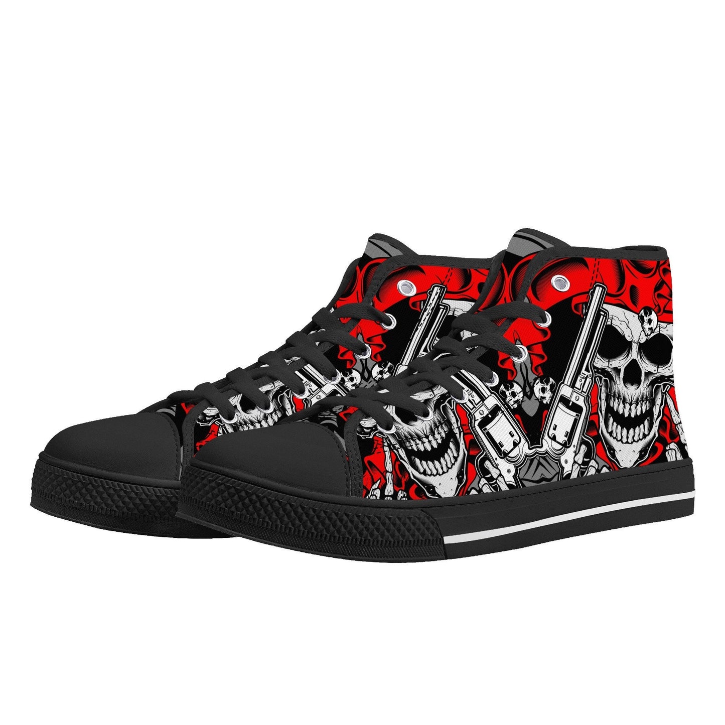 Grim reaper men shoes, horror women sneakers, evil canvas sneakers, motorcycle skull men sneakers, goth causual shoes, biker skull high top