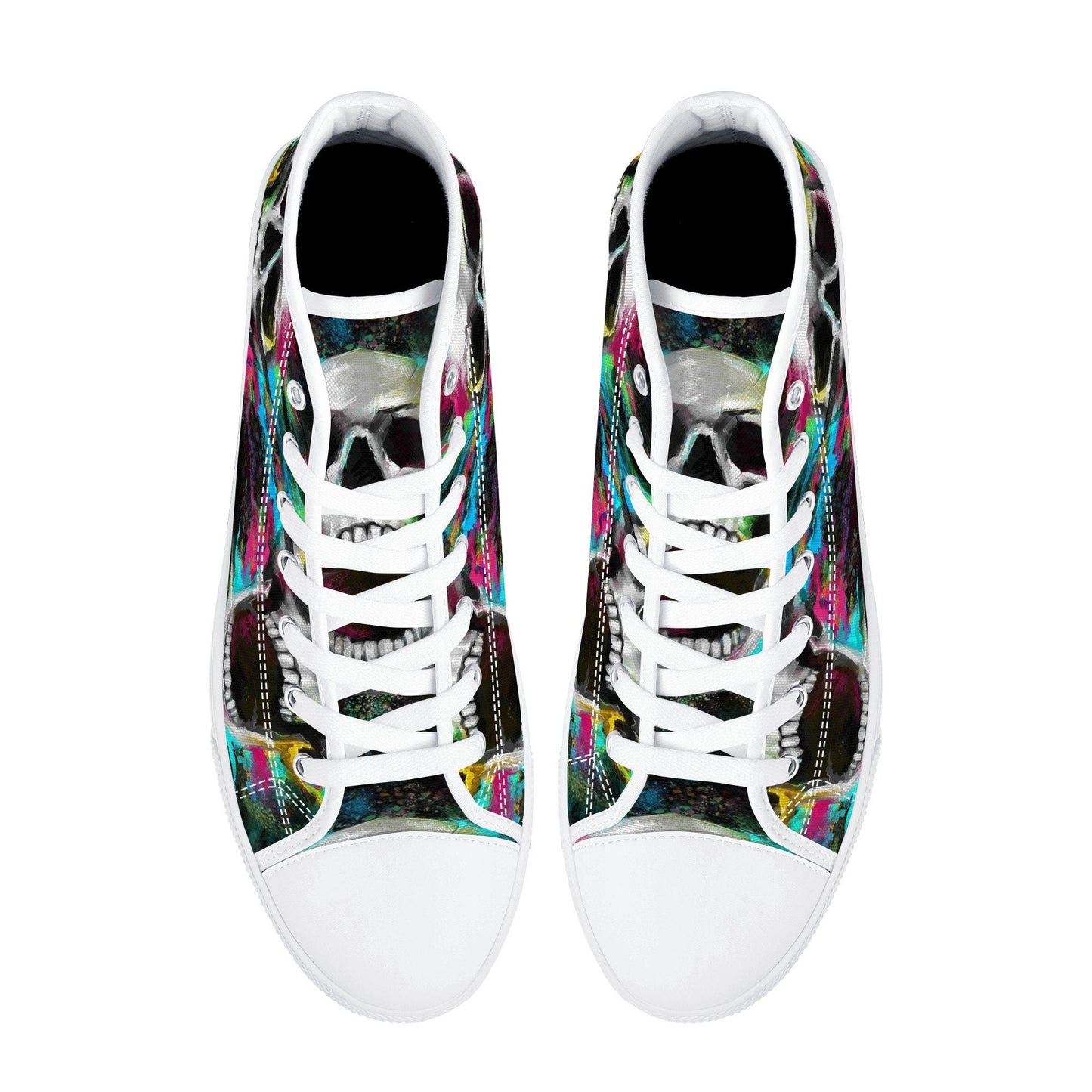 Gothic skull hight top sneakers, horror men sneakers, punisher skull high-top shoes, evil men shoes, flaming skull hight top sneakers shoes