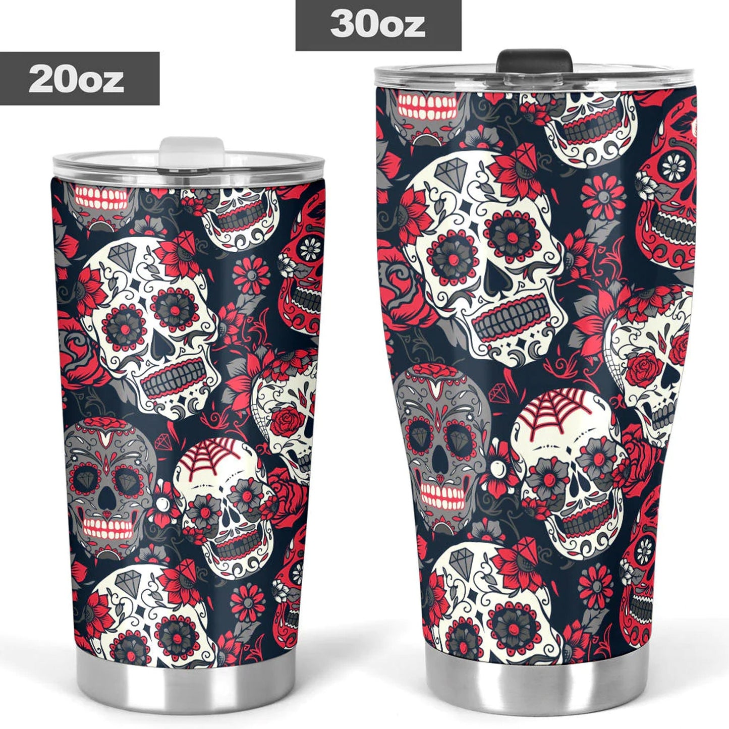 Day of the dead tumbler, sugar skull cup mug tumbler, Dia de los muertos skull tumbler mug cup candy skull calaveras gothic mug cup tumbler