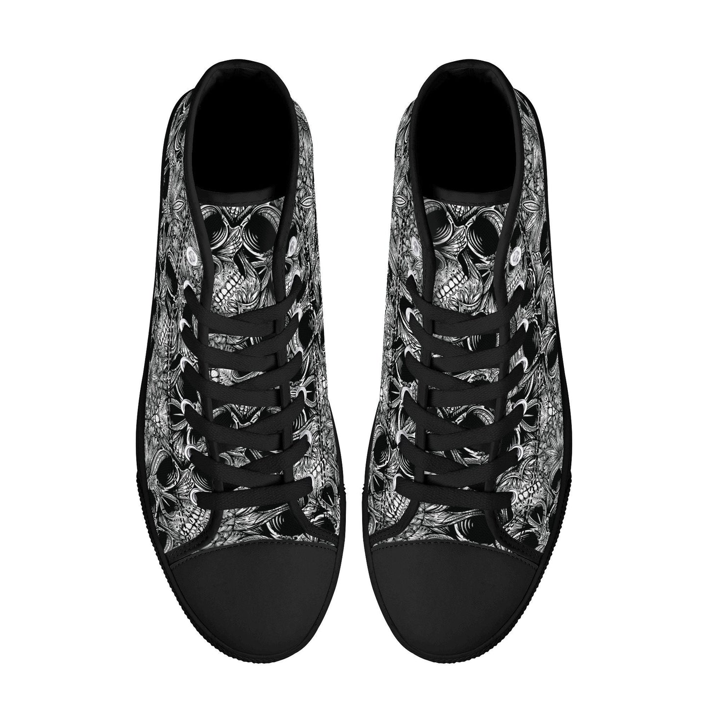 Rose skull hight top sneakers, christmas skull causual shoes gothic skull shoes for him punisher skull men sneakers halloween high top shoes