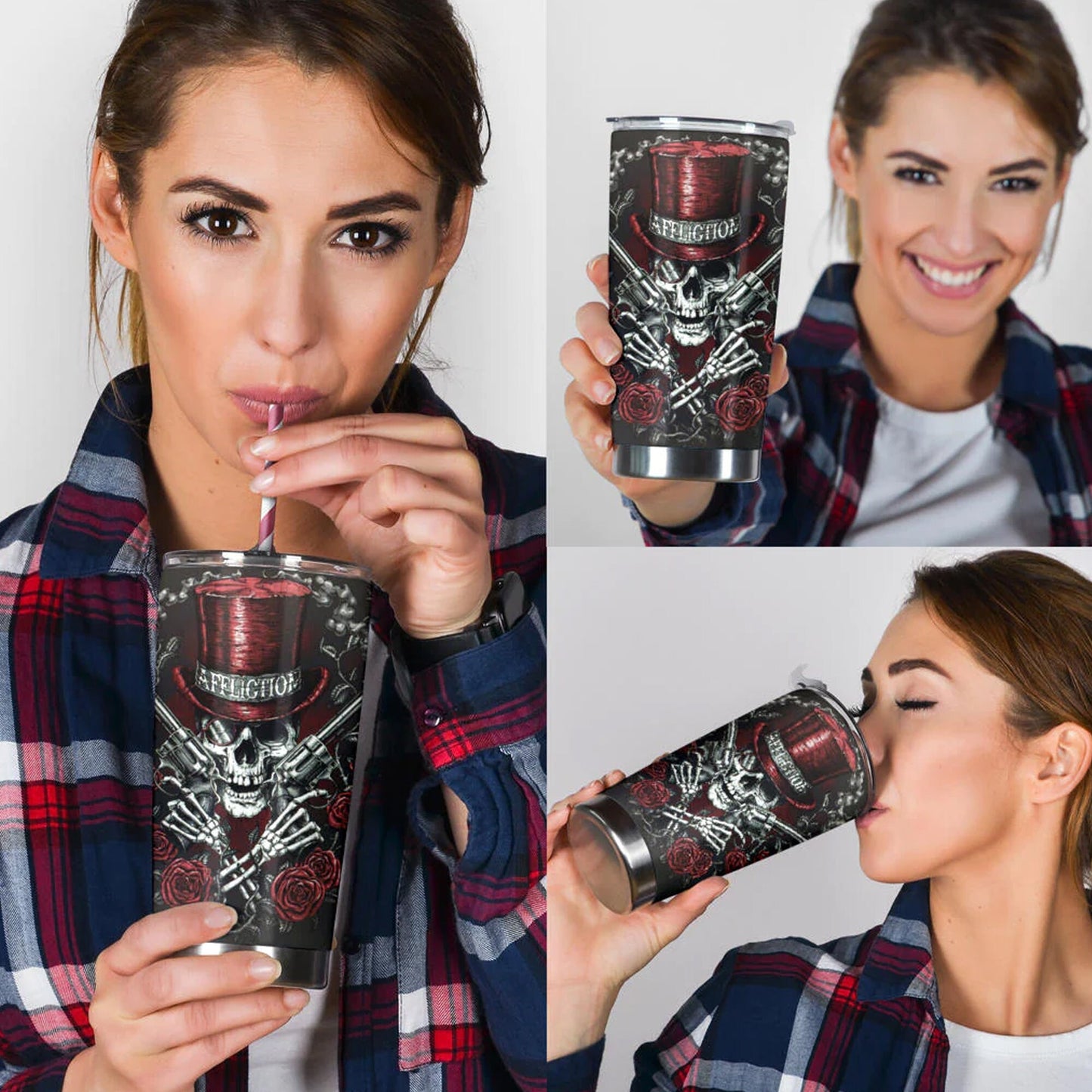 Skull tumbler cup mug, motorcycle skull travel mug, biker skull freezer Mug, flaming skull coffee mug, christmas skull jumbo Mug, gothic mug