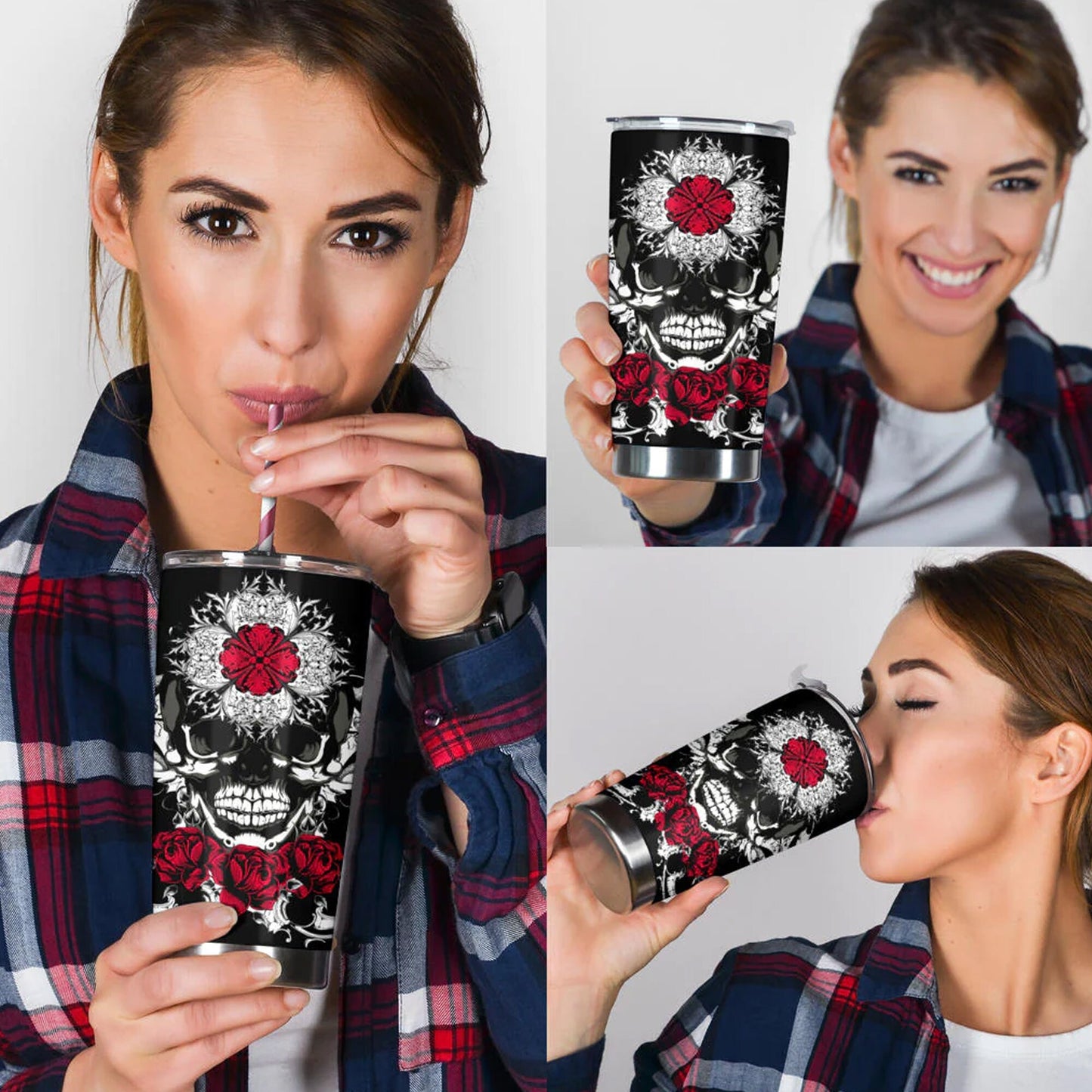 Skull in fire jumbo Mug, evil cup, gothic skull tumbler cup mug, skeleton cup, flower skull freezer Mug, evil beer mug, flower skull mug cup