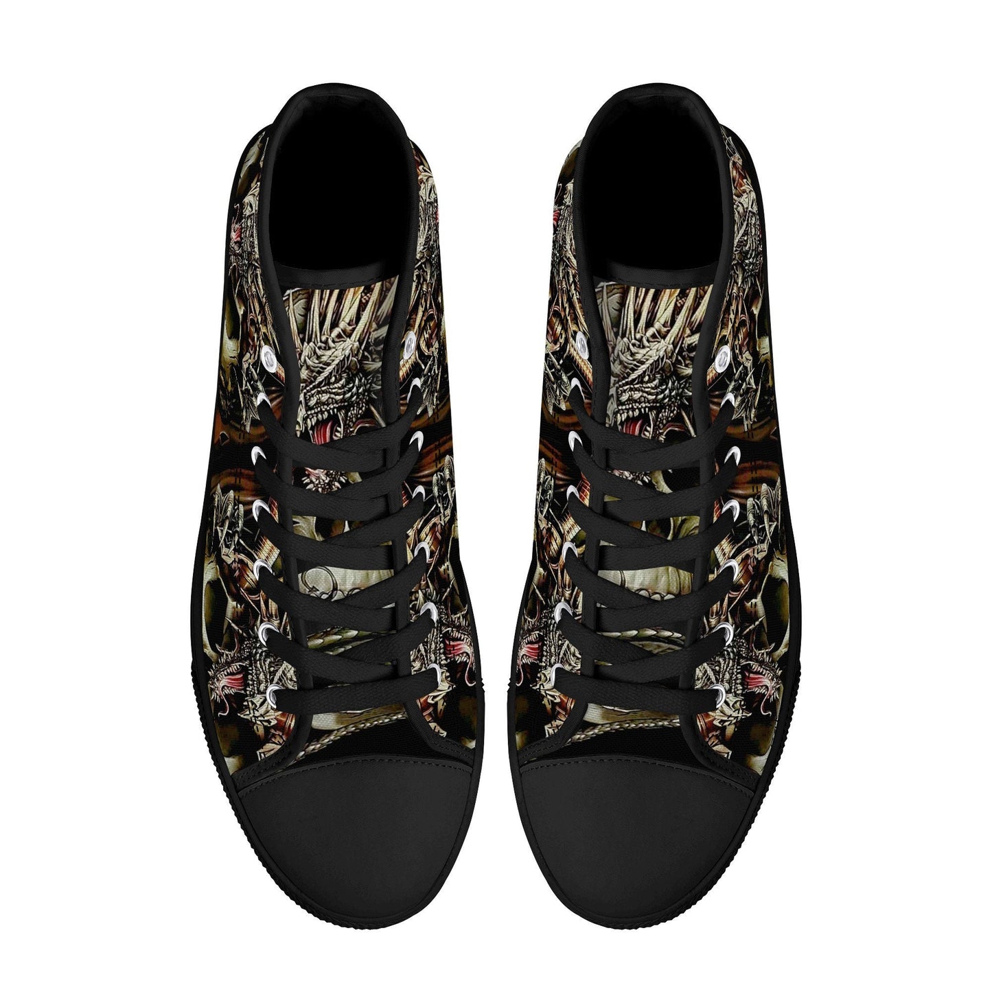 Dragon skull causual sneakers, skull sneakers gift, horror sneakers gift, flaming skull sneakers gift, skull high top shoes, christmas skull