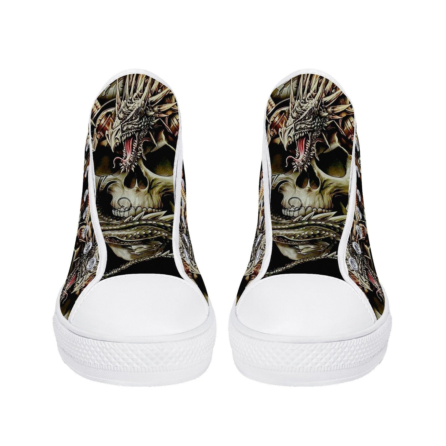 Dragon skull causual sneakers, skull sneakers gift, horror sneakers gift, flaming skull sneakers gift, skull high top shoes, christmas skull