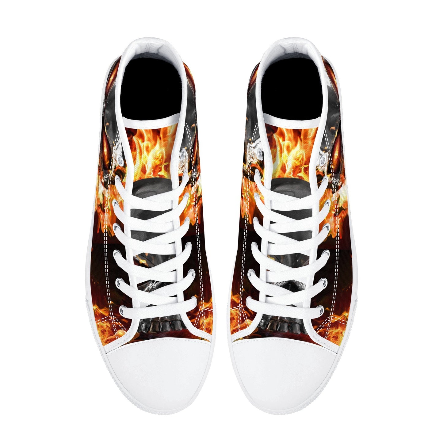 Biker skull canvas shoes, horror shoes, punisher skull high top shoes, horror canvas shoes motorcycle skull shoes evil flame skull men shoes