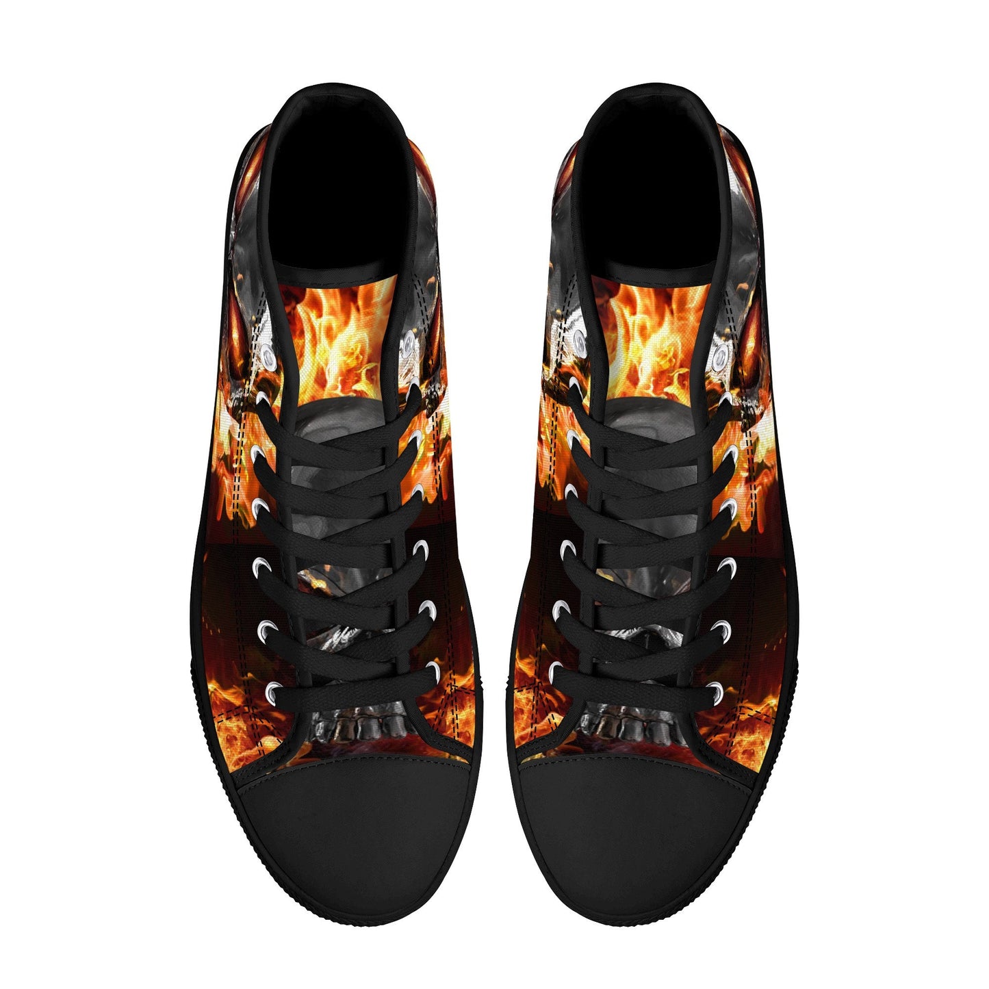 Biker skull canvas shoes, horror shoes, punisher skull high top shoes, horror canvas shoes motorcycle skull shoes evil flame skull men shoes