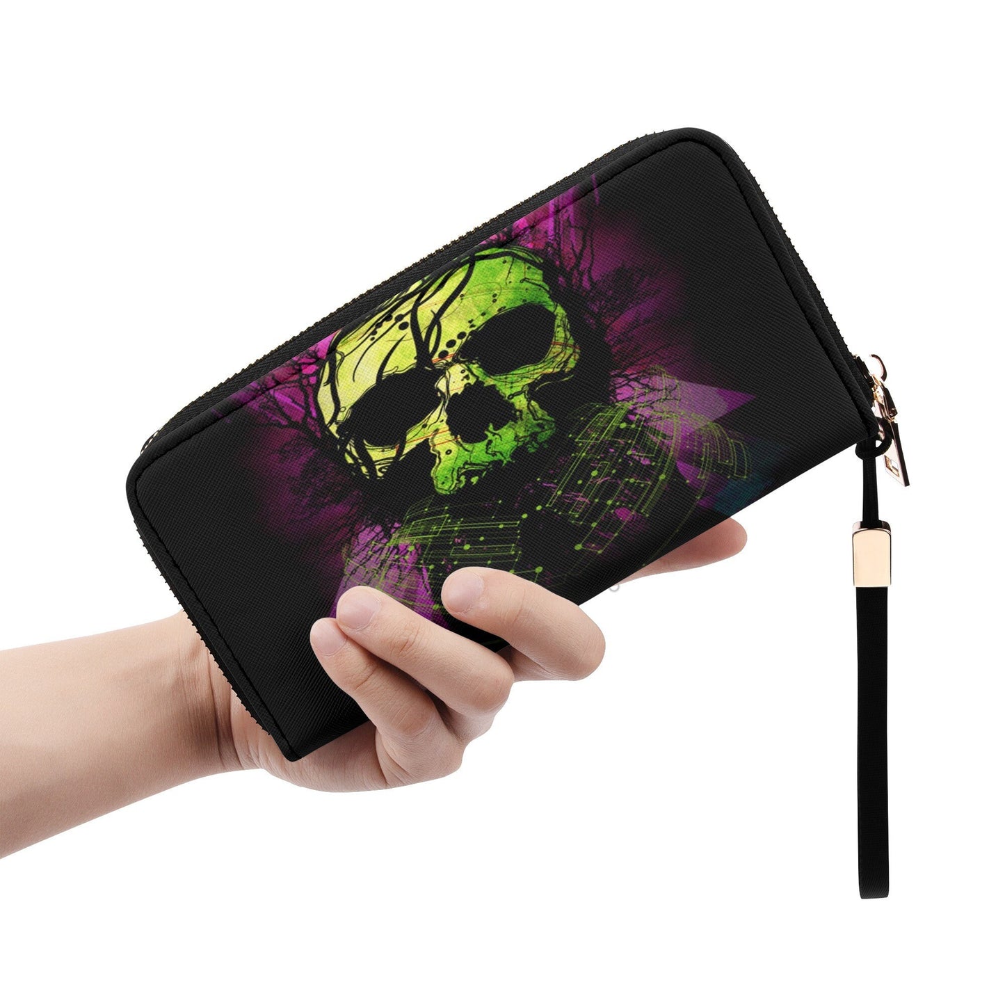 Biker skull bag with shoulder strap, skull in fire travel bag, flaming skull tote bag, punisher skull wallet gothic skull shoulder bag purse