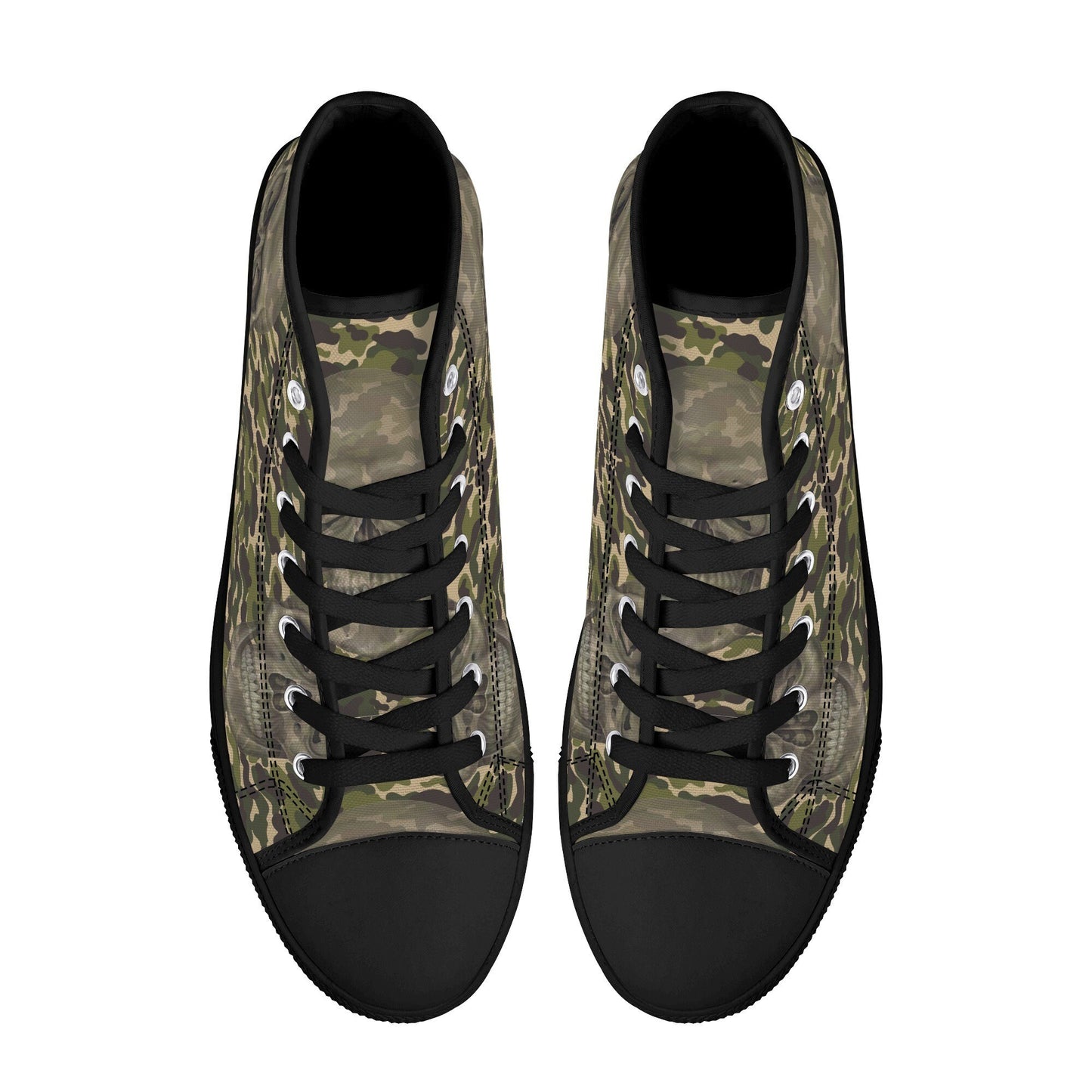Military Goth canvas sneakers, death skull hight top sneakers, goth causual shoes, goth high-top shoes, flower skull canvas sneakers shoes