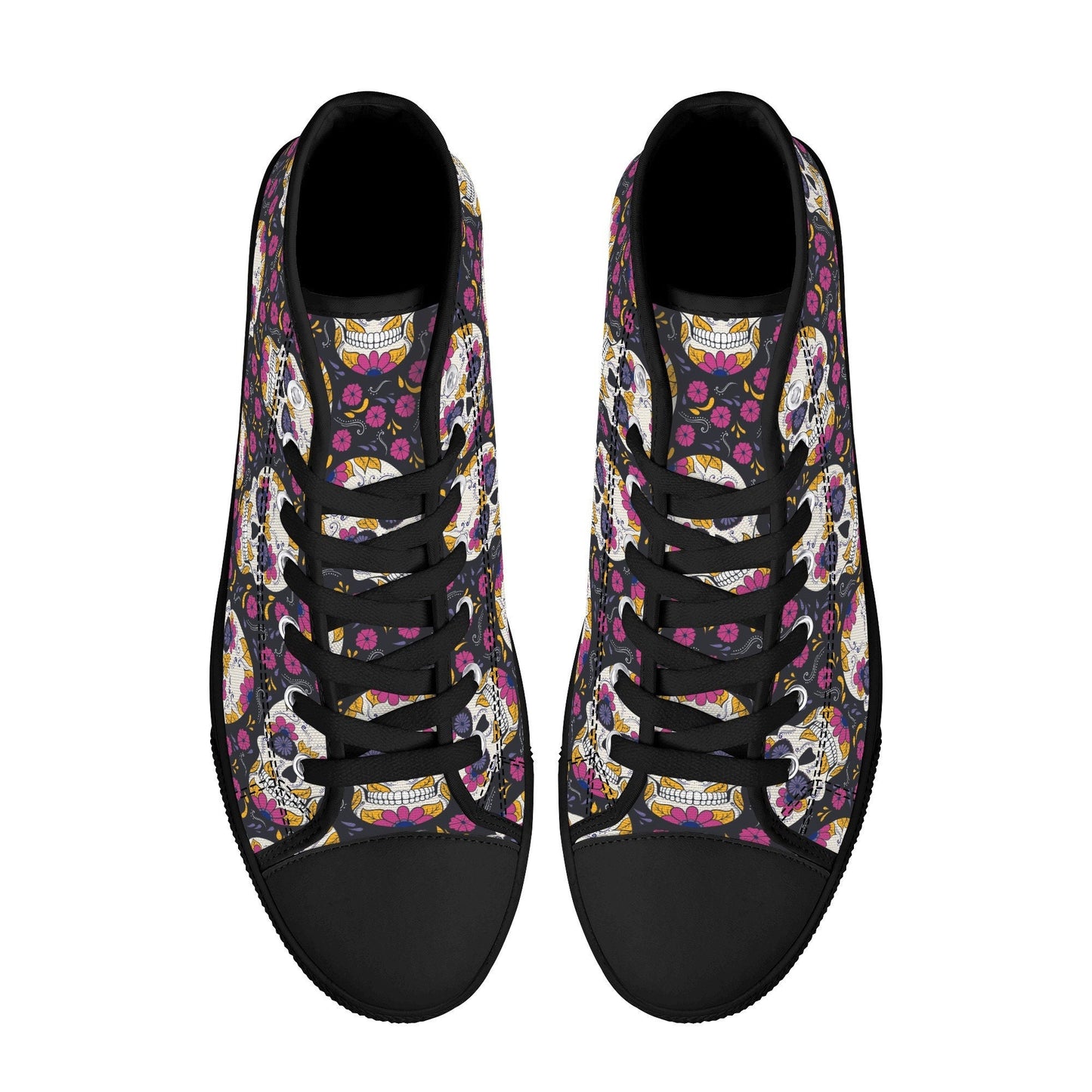 Cinco de mayo skull high-top shoes, candy skull men sneakers, dia de los muertos skull sneakers gift, mexican skull high top shoes sneakers
