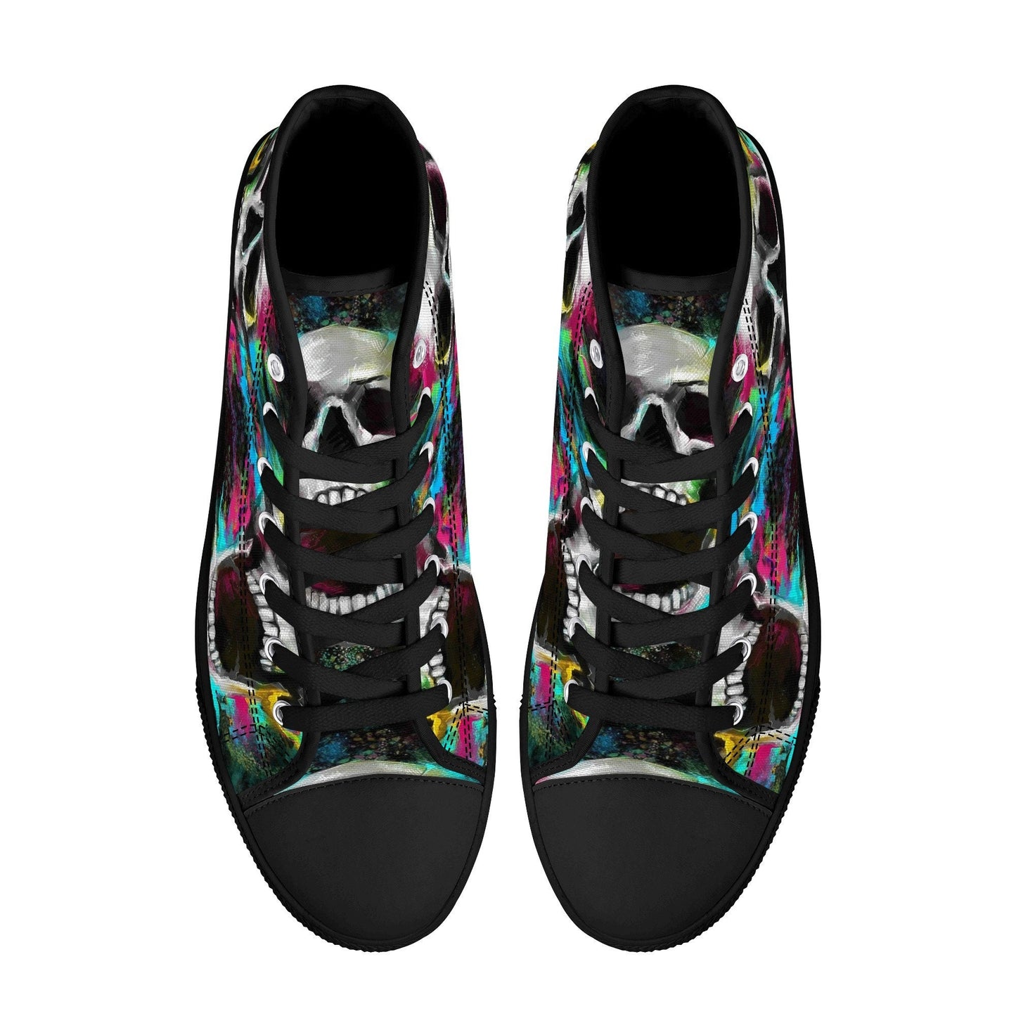 Gothic skull hight top sneakers, horror men sneakers, punisher skull high-top shoes, evil men shoes, flaming skull hight top sneakers shoes