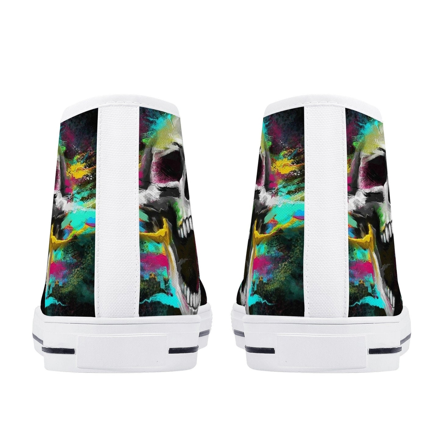 Gothic skull hight top sneakers, horror men sneakers, punisher skull high-top shoes, evil men shoes, flaming skull hight top sneakers shoes