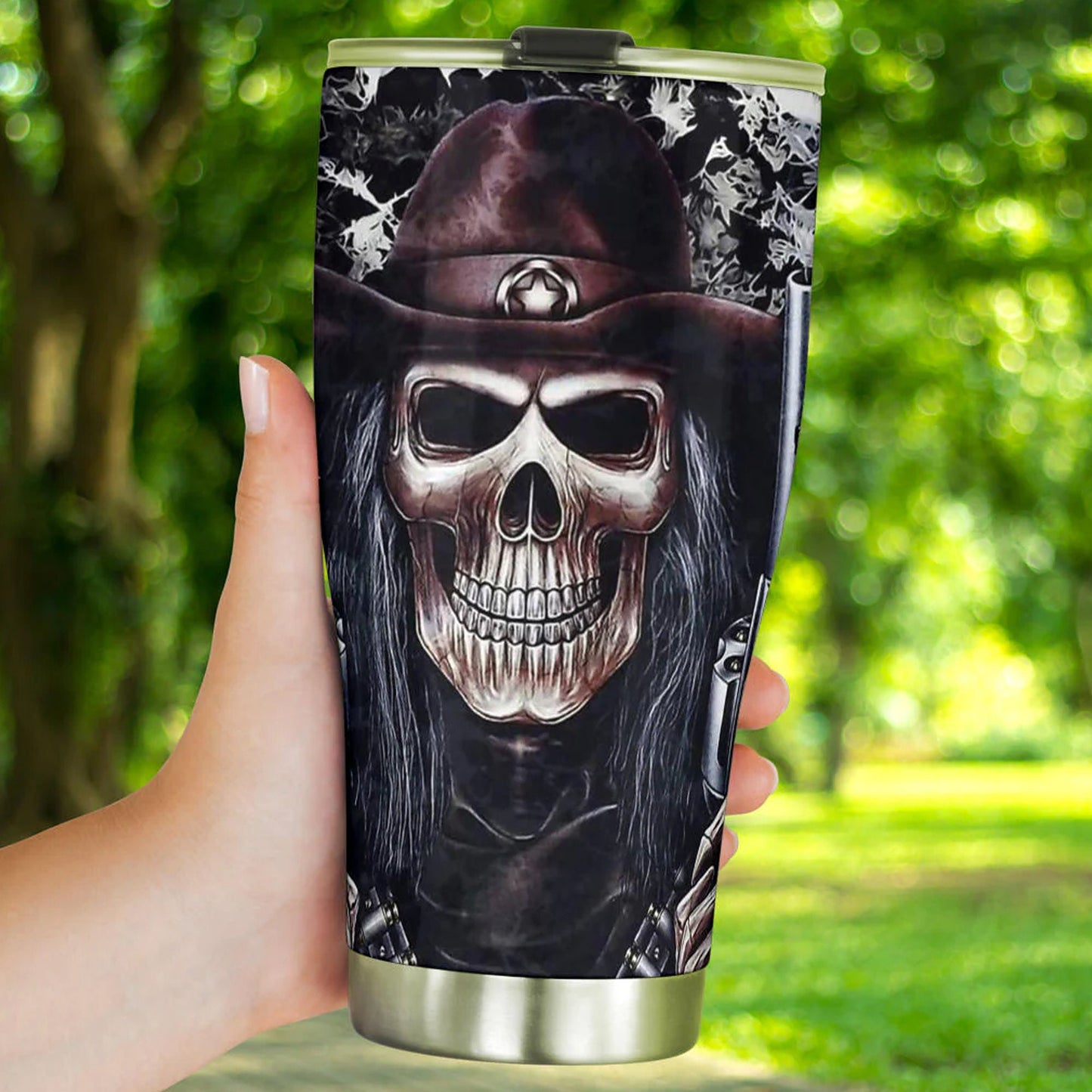 Reaper skull travel mug, skull beer mug, motorcycle skull tumbler cup mug, goth jumbo Mug, grim reaper freezer Mug, skull in fire tumblr mug