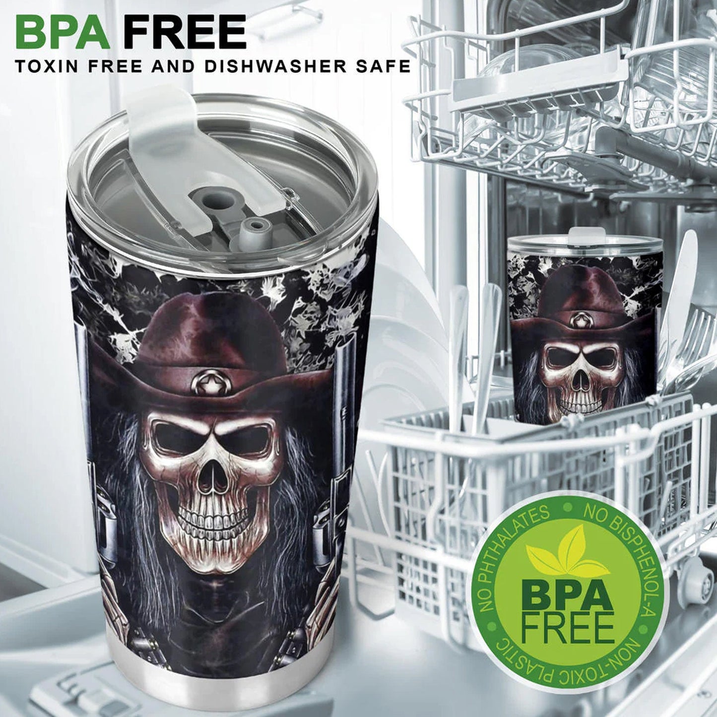 Reaper skull travel mug, skull beer mug, motorcycle skull tumbler cup mug, goth jumbo Mug, grim reaper freezer Mug, skull in fire tumblr mug