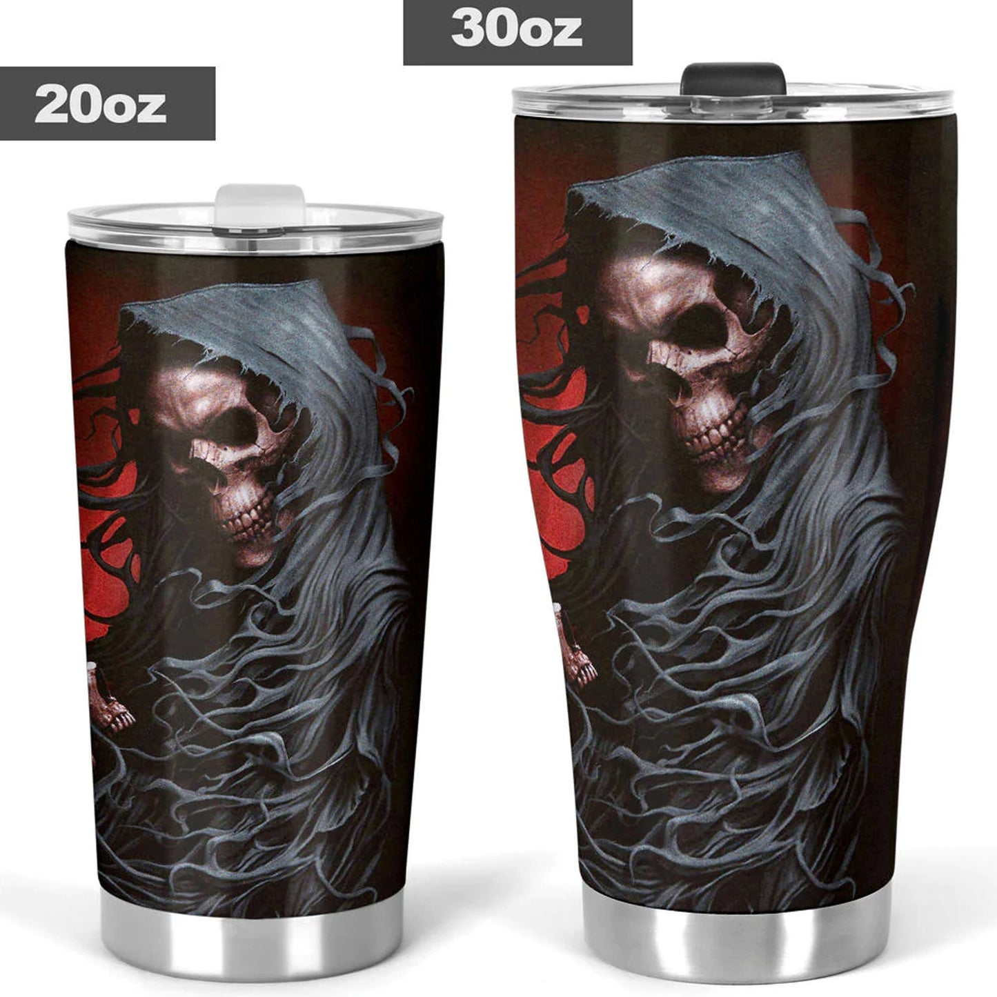 Horror mug, flame skull tumblr, skeleton freezer Mug, rose skull tumblr, flaming skull cup, gothic skull freezer Mug, floral skull tumbler
