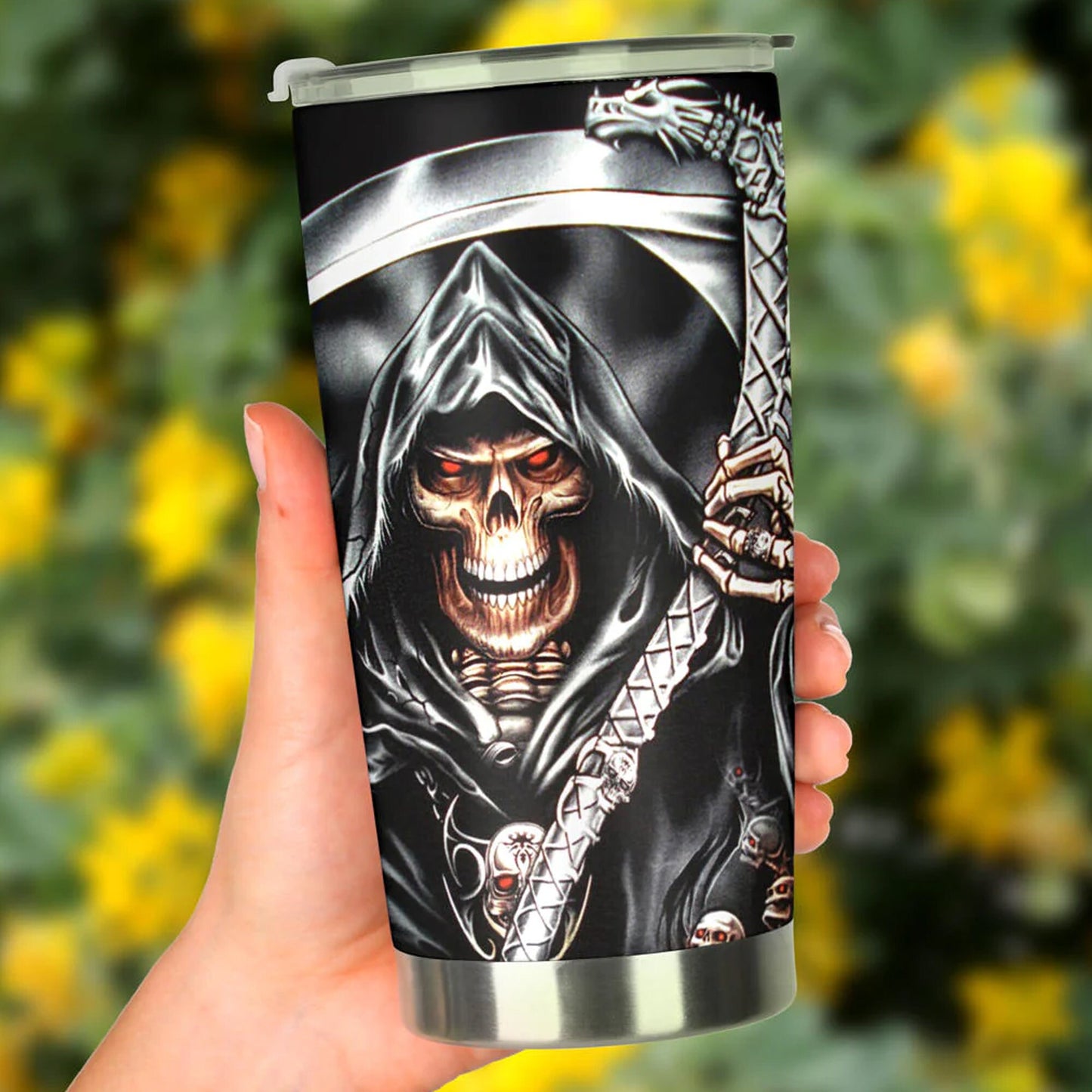 Skull beer mug, floral skull cup, skull coffee mug, flower skull jumbo Mug, halloween mug, flaming skull jumbo Mug, floral skull tumbler cup