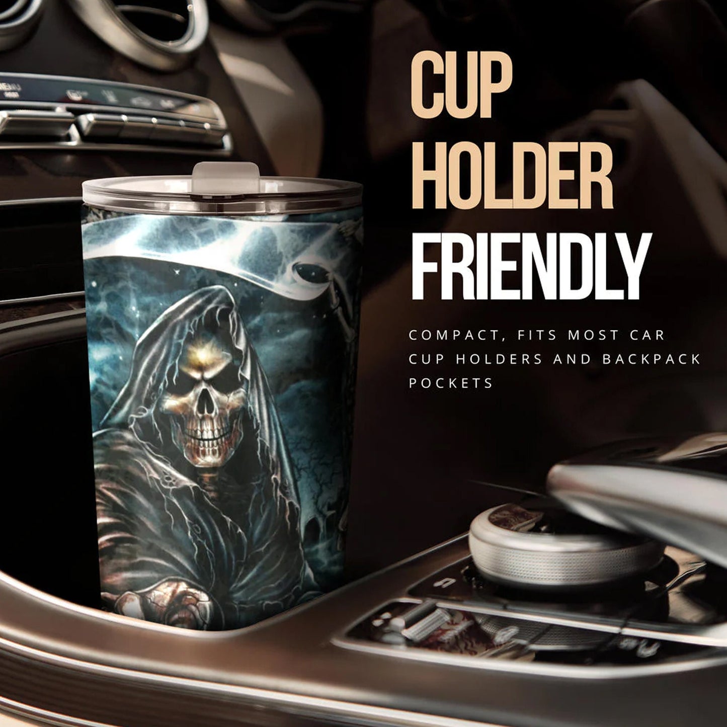 Motorcycle skull mug, halloween freezer Mug, death skull tumbler cup mug, motorcycle skull tumblr, grim reaper cup, biker skull travel mug