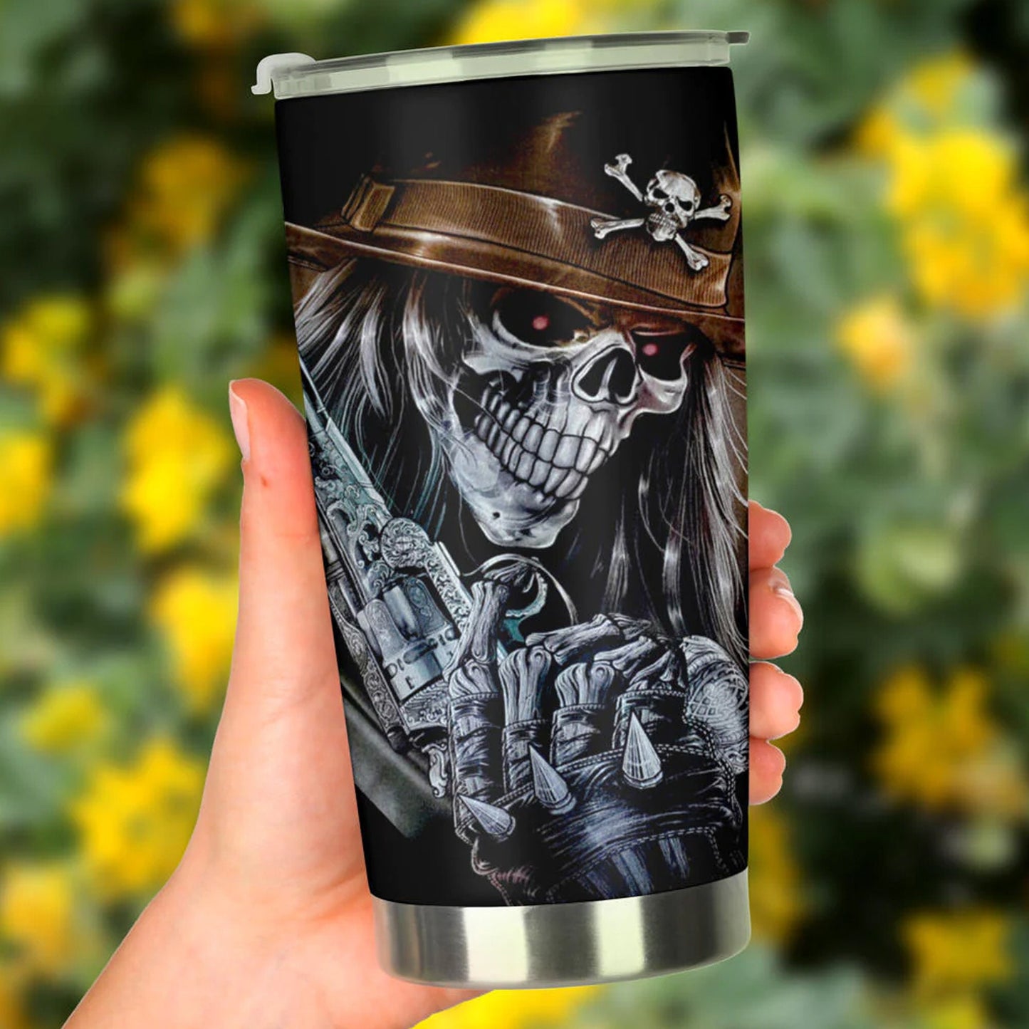 Flaming skull jumbo Mug, gothic skull freezer Mug, flower skull jumbo Mug, gothic skull tumblr, horror beer mug, rose skull tumbler mug cup