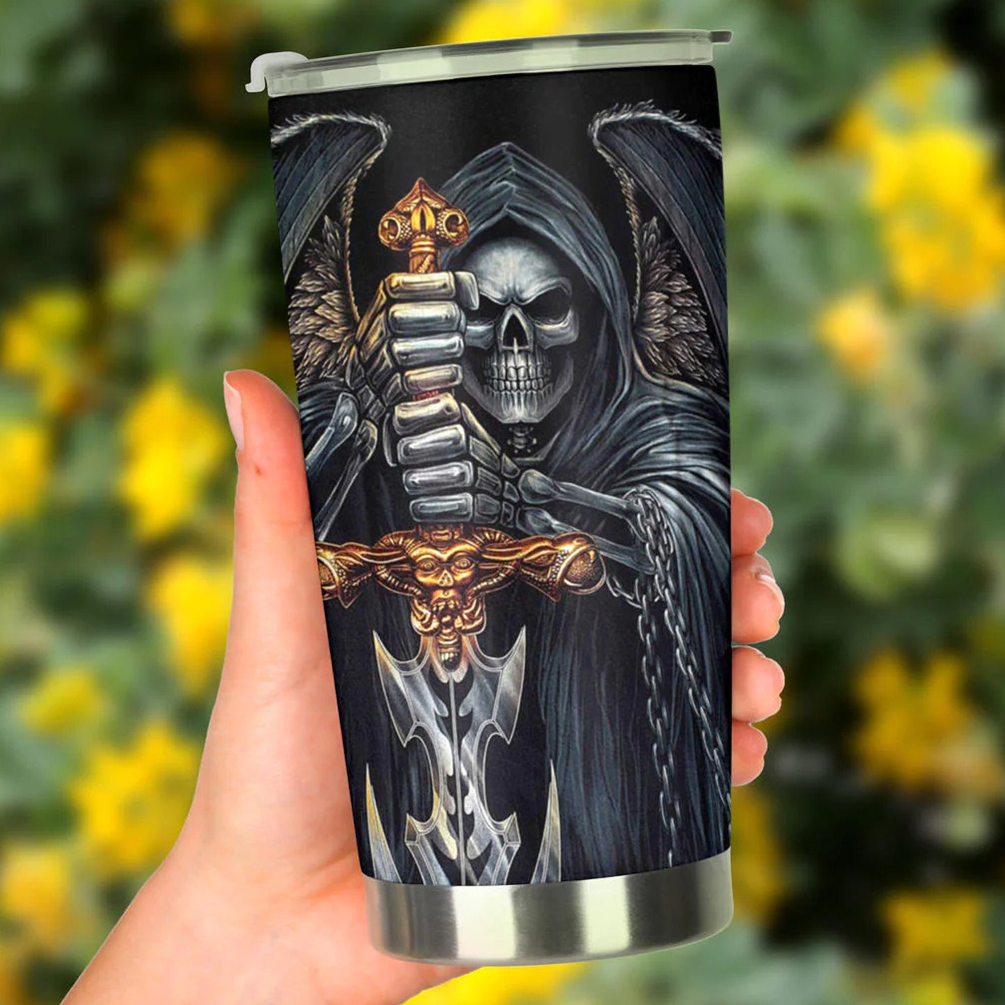 Evil jumbo Mug, gothic skull tumblr, horror tumblr, skull beer mug, skeleton travel mug, gothic skull beer mug, halloween coffee mug tumbler