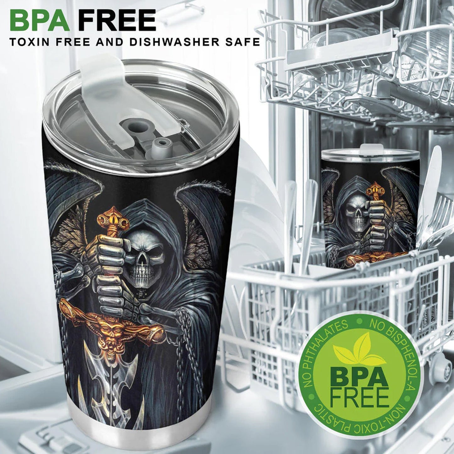 Evil jumbo Mug, gothic skull tumblr, horror tumblr, skull beer mug, skeleton travel mug, gothic skull beer mug, halloween coffee mug tumbler