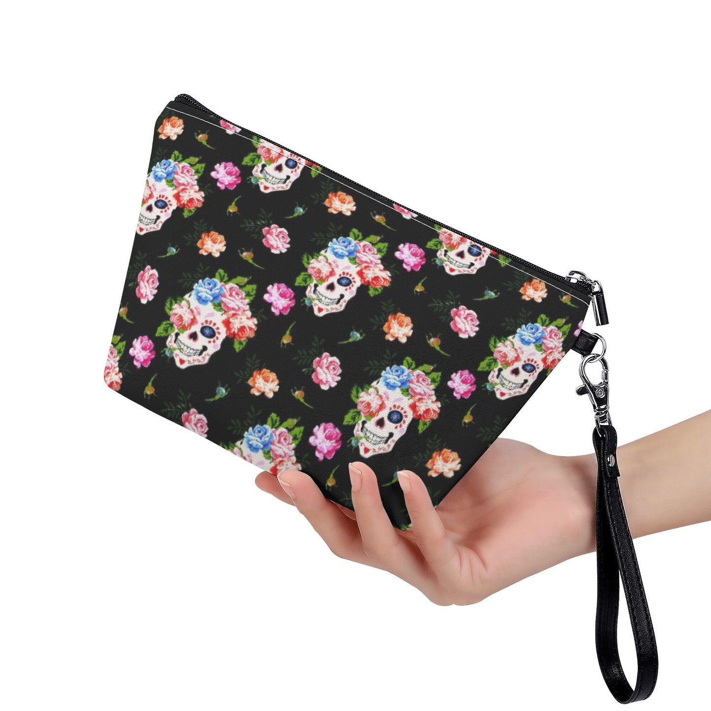 Skull messenger bag, christmas skull long wallet, flaming skull shoulder bag, flaming skull shoulder bag, flower skull messenger bag wallet