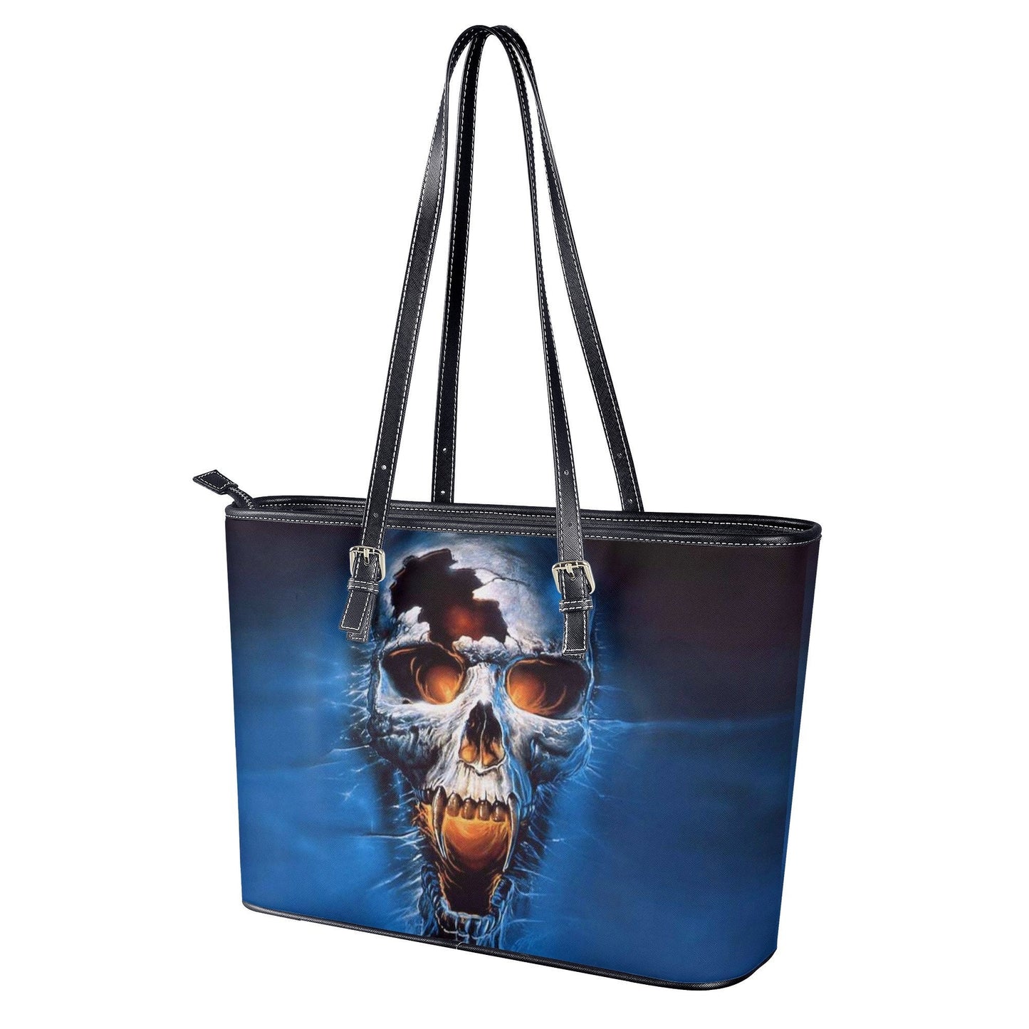 Evil shoulder bag, flaming skull travel bag, halloween handbag, skull in fire travel bag floral skull travel bag flame skull purse, evil bag