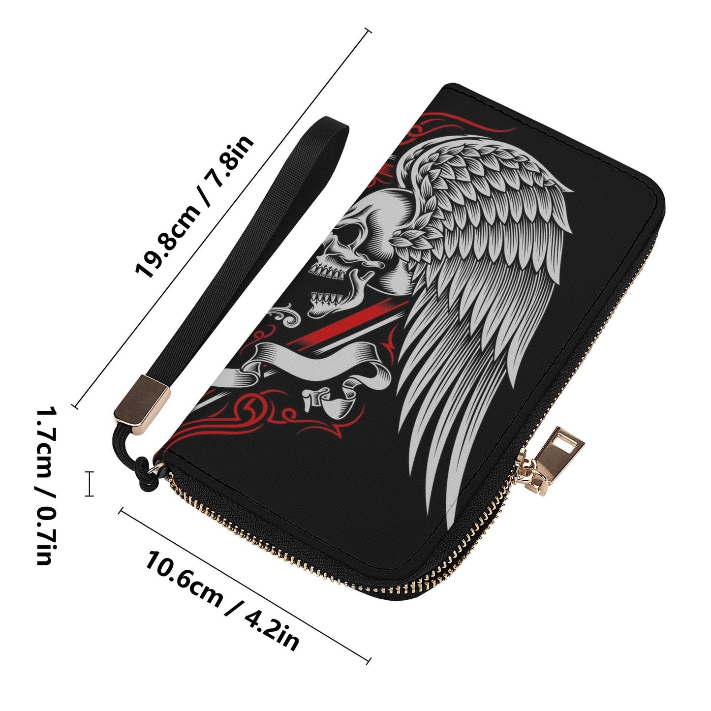 Horror shoulder bag, grim reaper wallet skull in fire tote bag flower skull cosmetic bag punisher skull handbag motorcycle skull long wallet