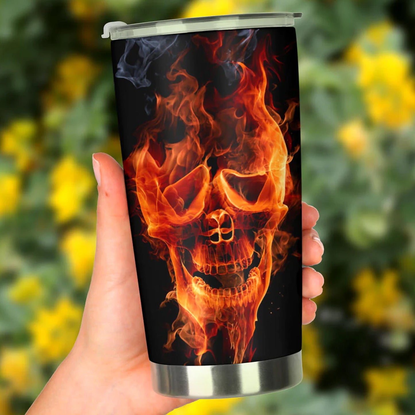 Skull in fire freezer Mug, punisher skull freezer Mug, christmas skull mug, skeleton tumblr, punisher skull cup, halloween jumbo Mug tumbler