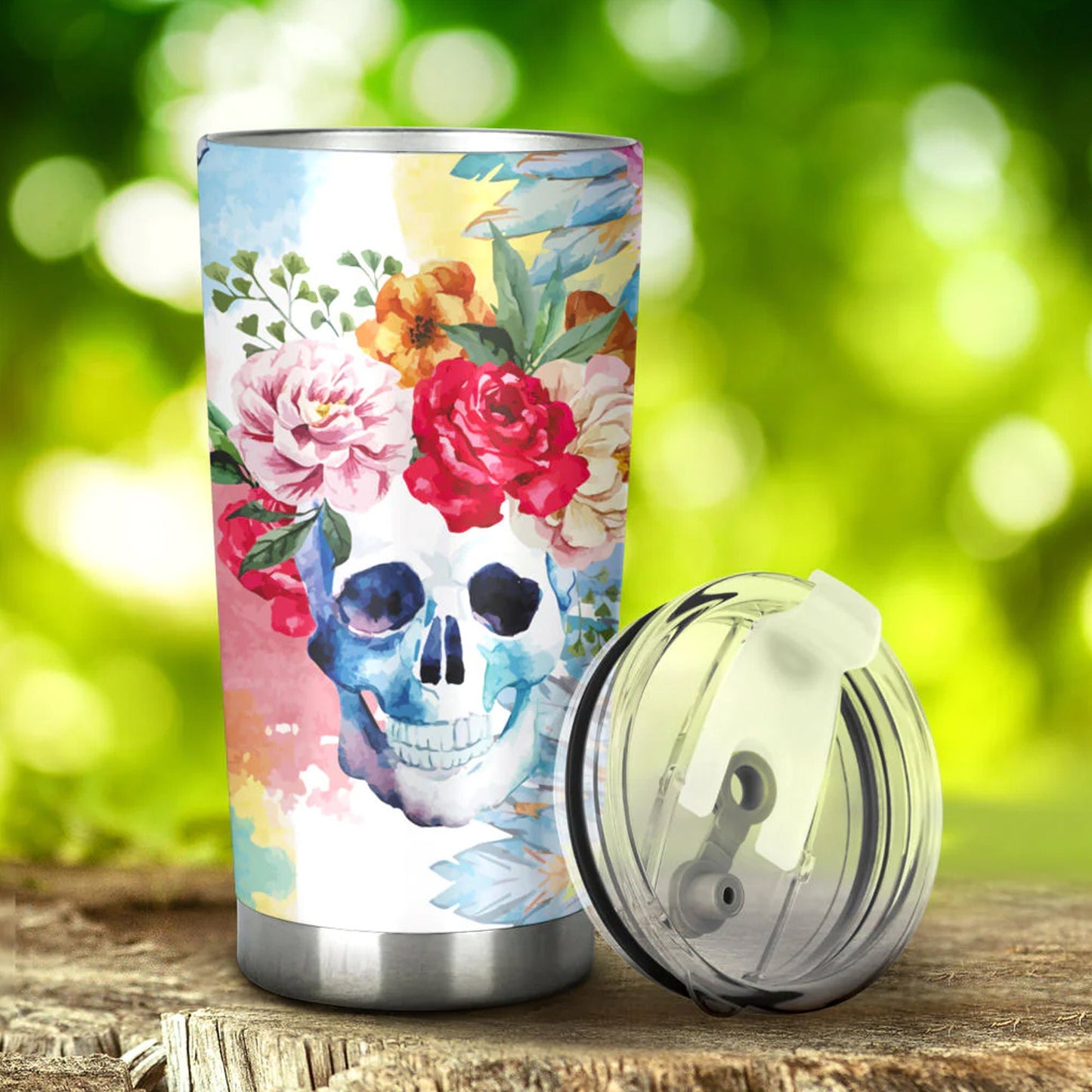 Skull tumbler cup mug, motorcycle skull travel mug, biker skull freezer Mug, flaming skull coffee mug, christmas skull jumbo Mug, gothic mug