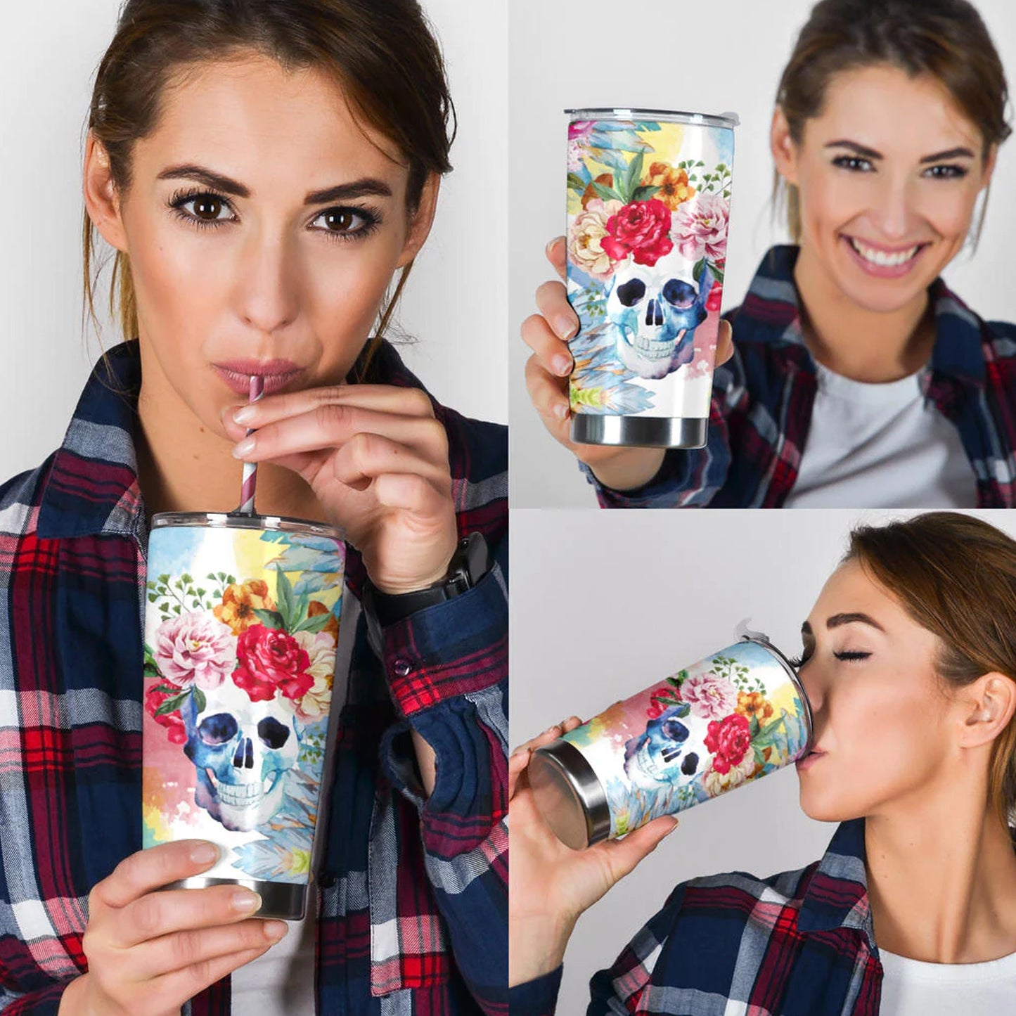 Skull tumbler cup mug, motorcycle skull travel mug, biker skull freezer Mug, flaming skull coffee mug, christmas skull jumbo Mug, gothic mug