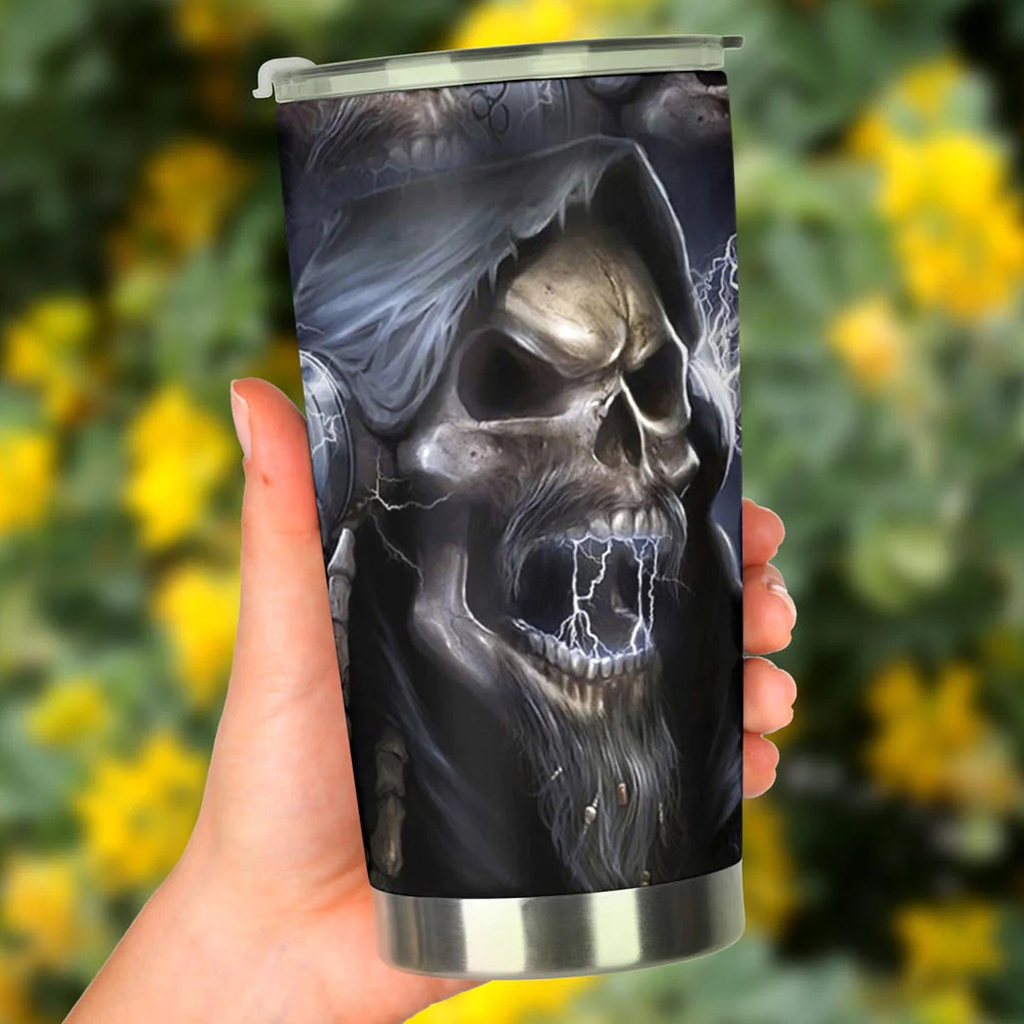Biker skull jumbo Mug, motorcycle skull cup, flame skull freezer Mug, biker skull tumbler, flame skull tumbler cup mug, skeleton tumbler cup