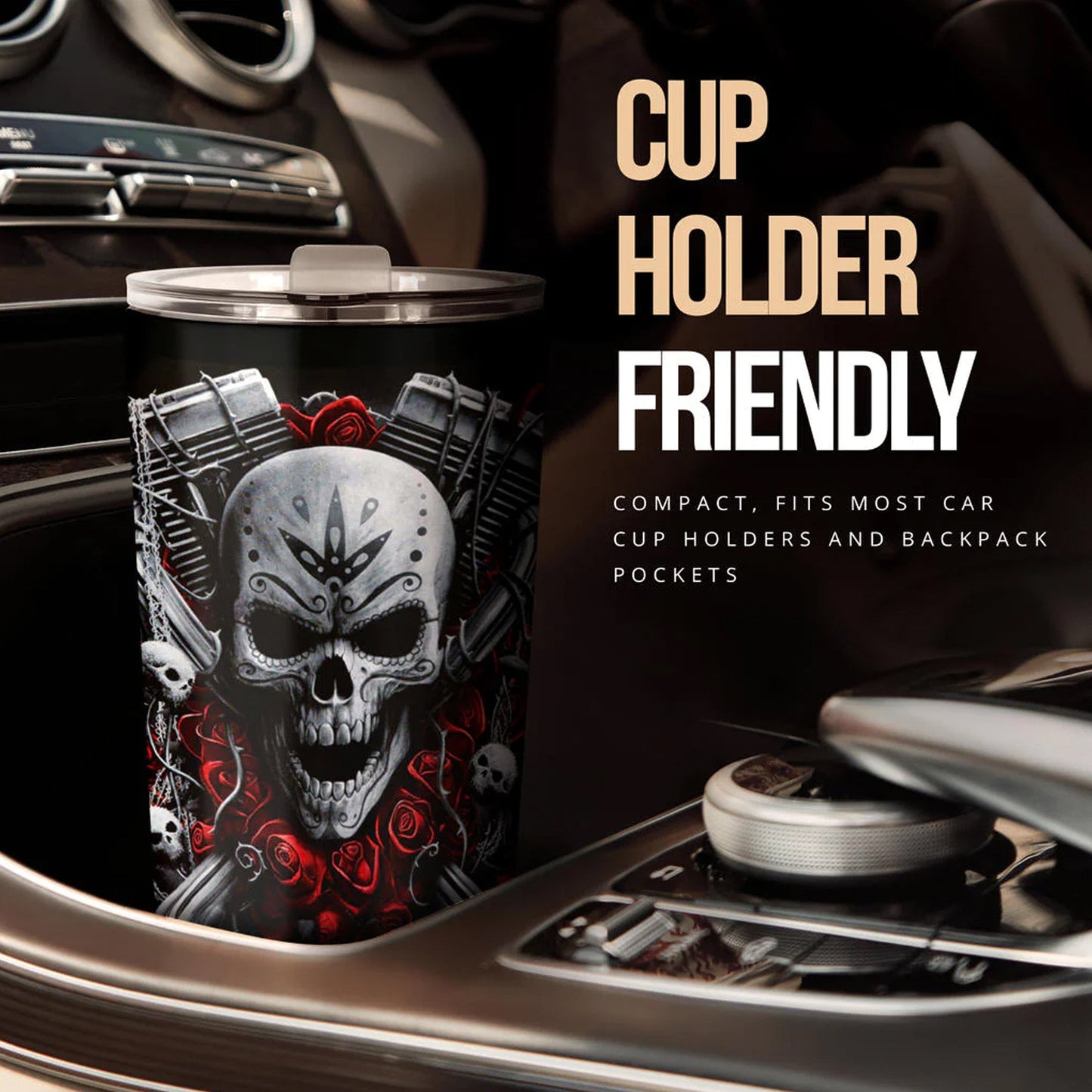 Biker skull tumblr, flaming skull tumbler, motorcycle skull freezer Mug halloween freezer Mug Motorcycle skull tumbler, skeleton freezer mug