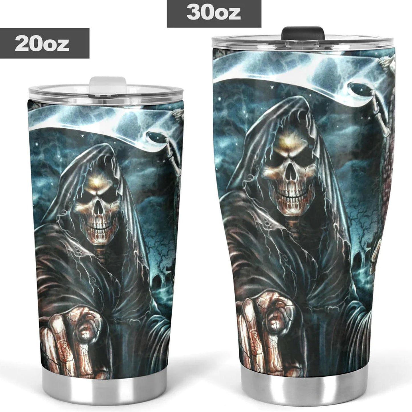 Motorcycle skull mug, halloween freezer Mug, death skull tumbler cup mug, motorcycle skull tumblr, grim reaper cup, biker skull travel mug