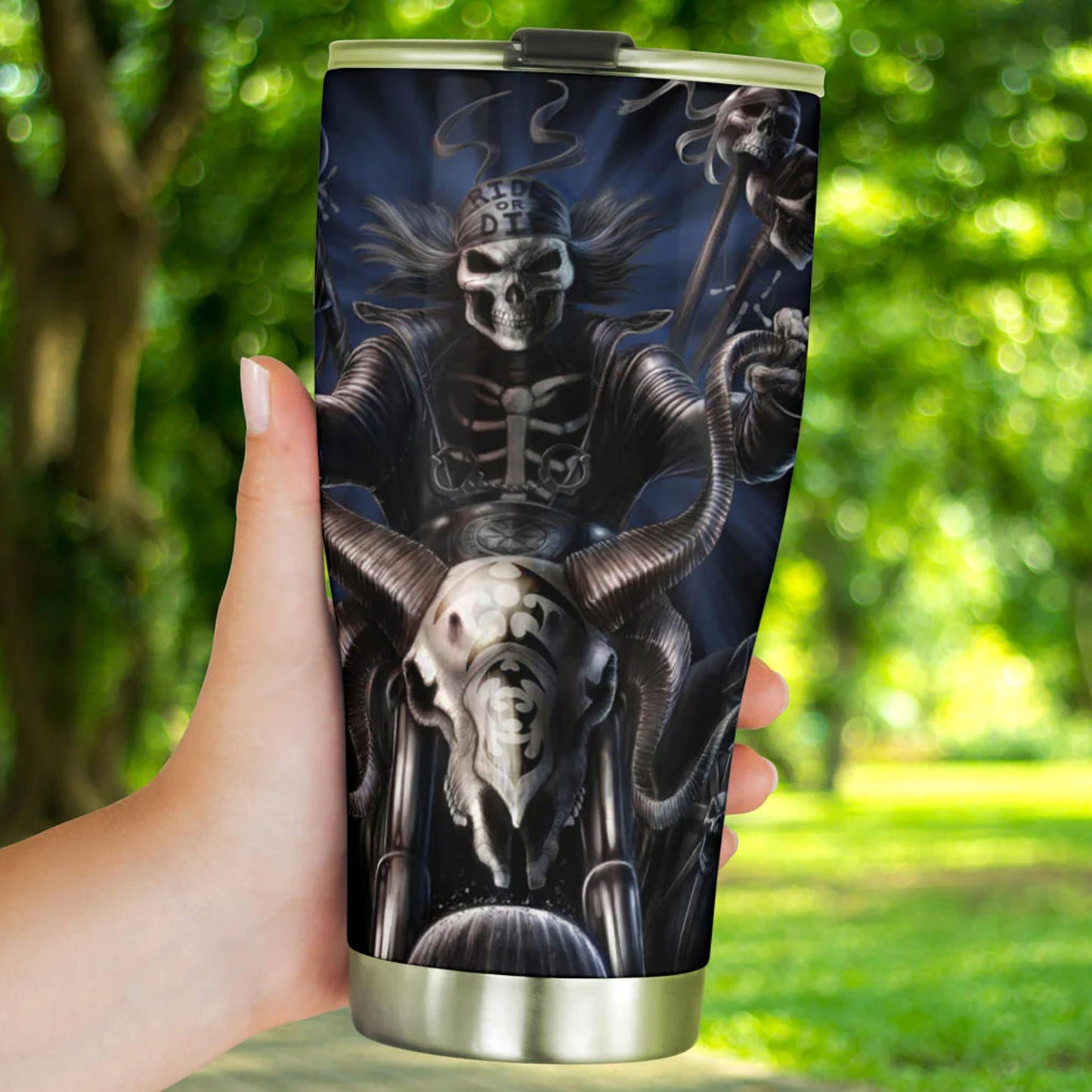 Punisher skull travel mug, skull in fire cup, gothic skull cup, christmas skull travel mug, punisher skull jumbo Mug biker skull tumbler cup
