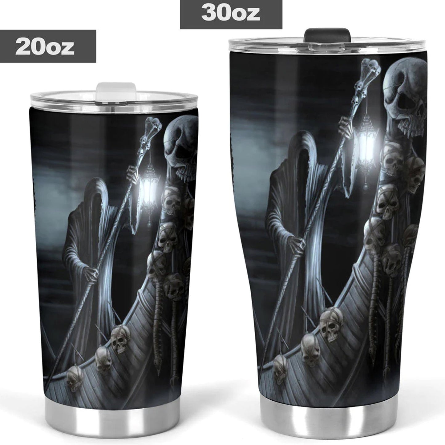 Halloween jumbo Mug, punisher skull tumbler, goth tumblr, death skull tumblr, grim reaper coffee mug, gothic skull mug, skeleton travel mug