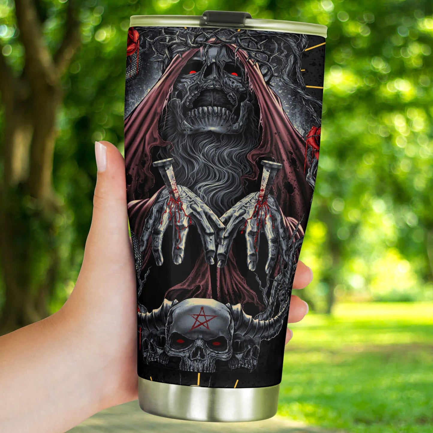 Skeleton mug, flame skull coffee mug, flaming skull coffee mug, gothic skull beer mug, floral skull tumbler, flower skull tumblr, skeleton