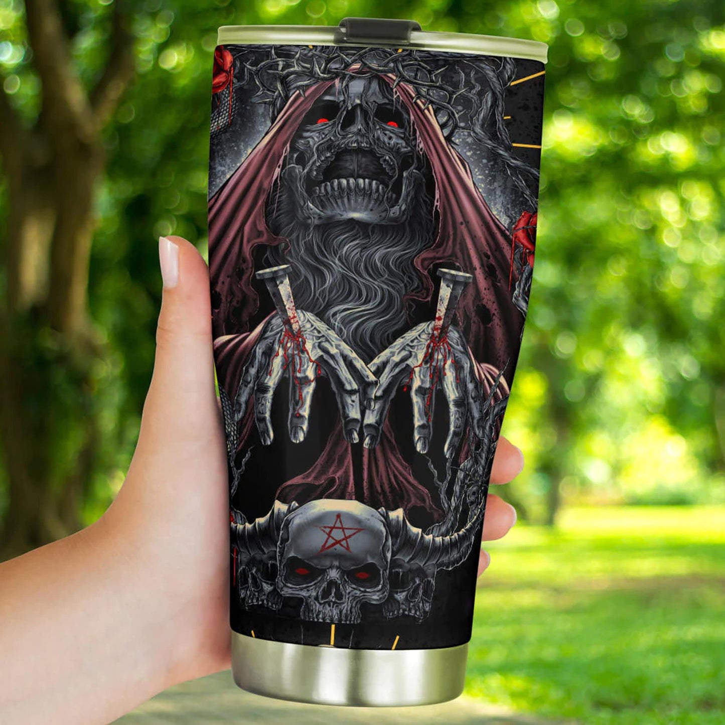 Skeleton mug, flame skull coffee mug, flaming skull coffee mug, gothic skull beer mug, floral skull tumbler, flower skull tumblr, skeleton