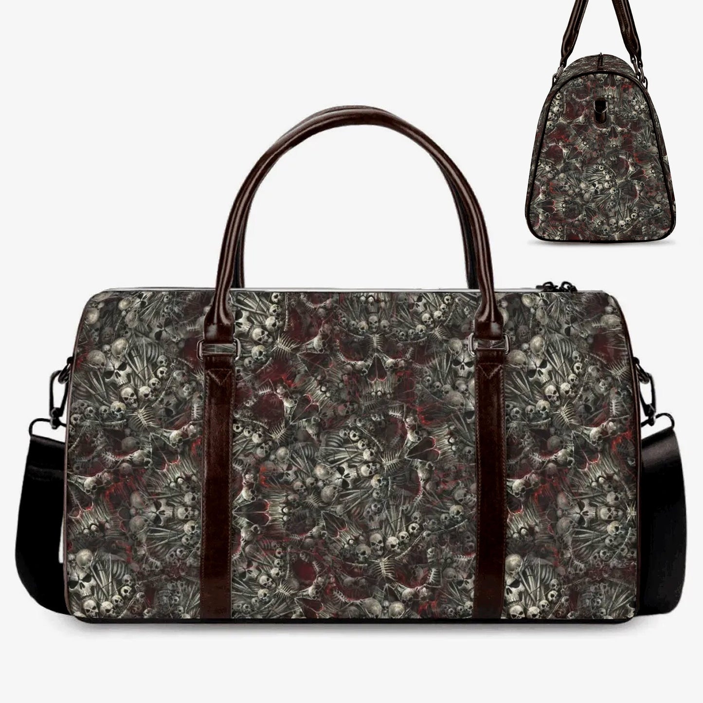 Gothic skull duffel bag, biker skull travel bag, floral skull weekender bags flame skull Vacation Holidays Travel Bag grim reaper duffel bag