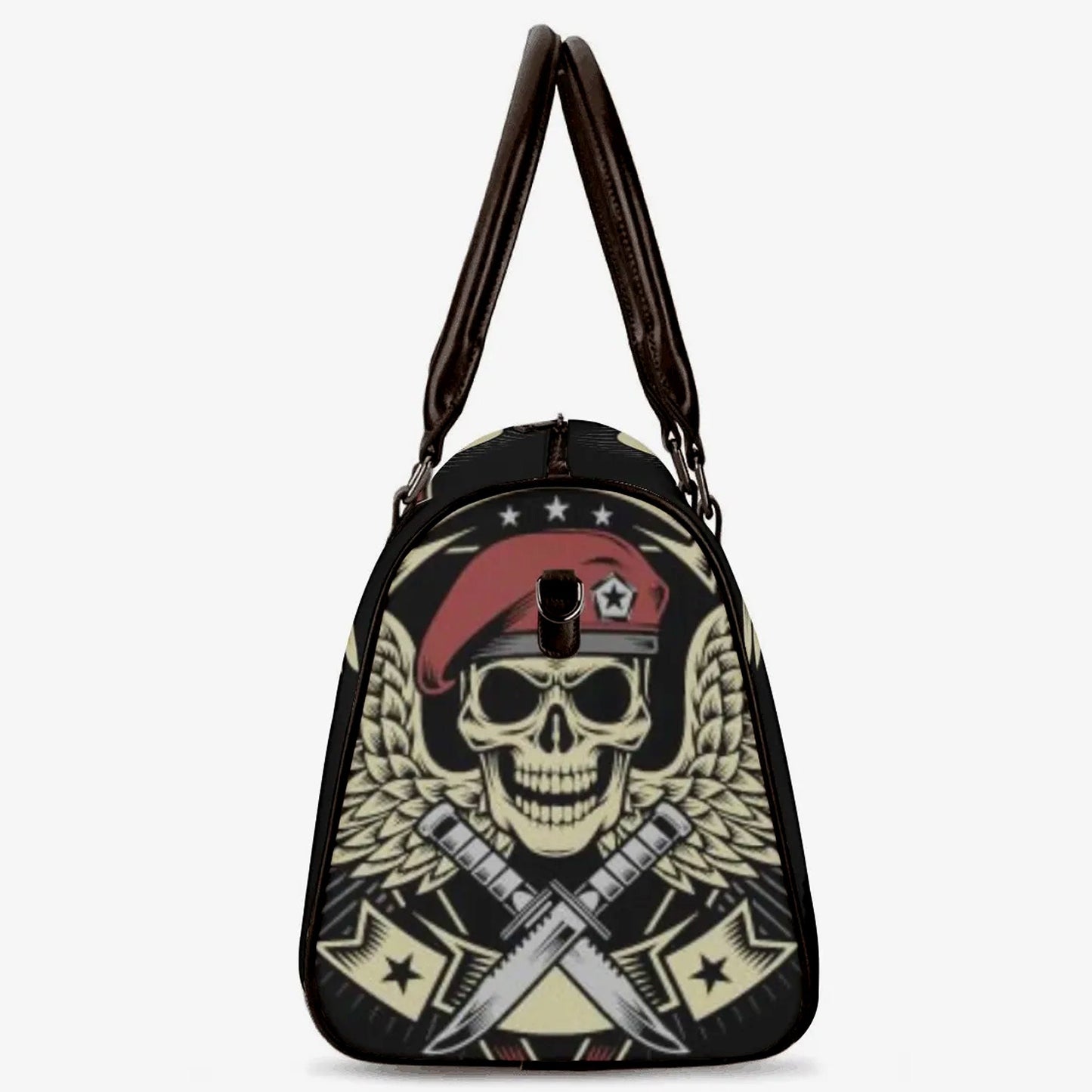 Motorcycle skull monogrammed bag, flame skull duffel bag, biker skull handbag, motorcycle skull duffel bag punisher skull Canvas Weekend bag