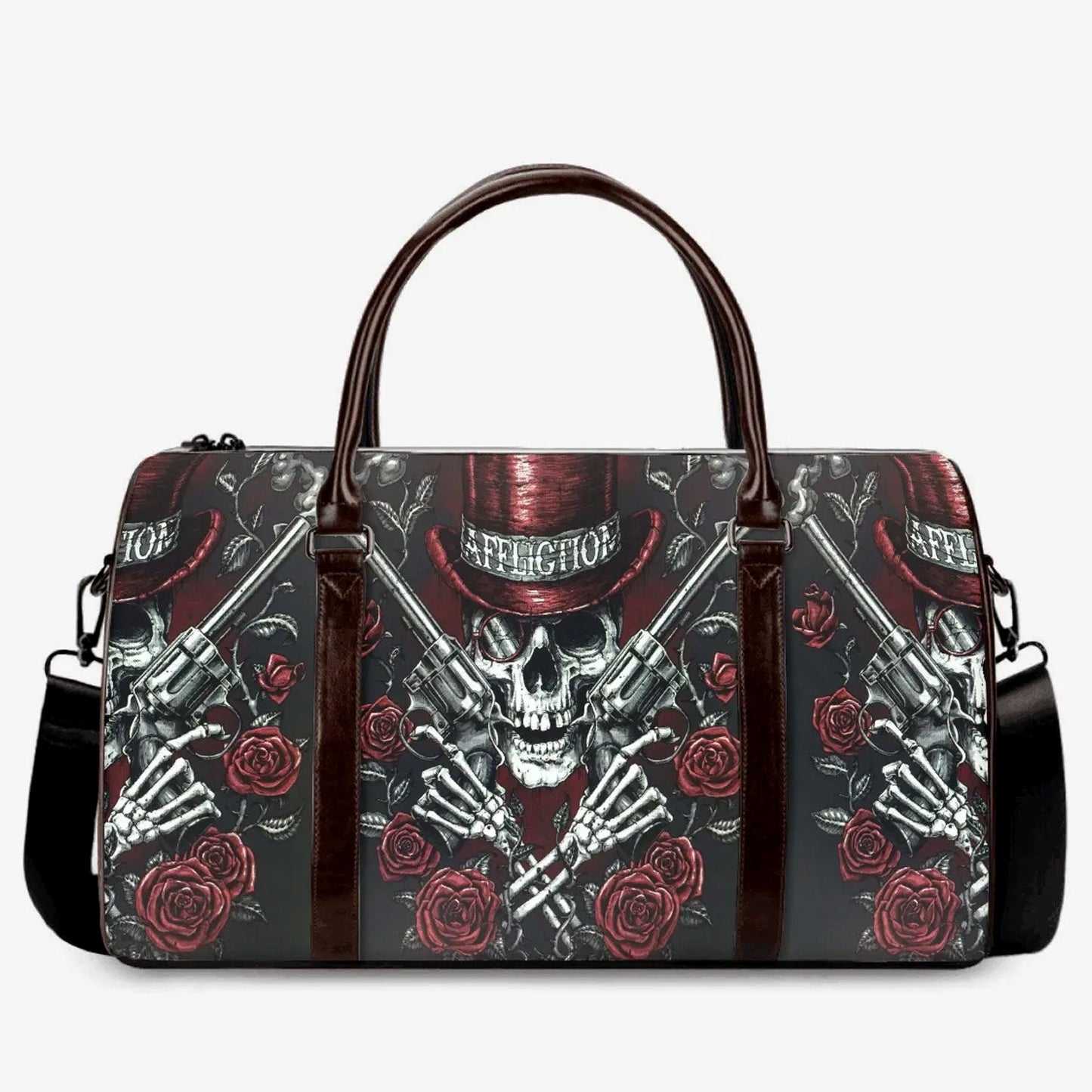 Halloween weekender bags, halloween shoulder bag, flower skull Carry On Bag, punisher skull Overnight Bag, punisher skull evil Overnight Bag