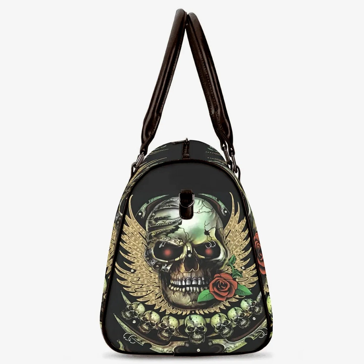 Skull travel bag, floral skull Hospital Bag, skull in fire Overnight Bag, gothic skull Hospital Bag, biker skull weekender bags, flame skull