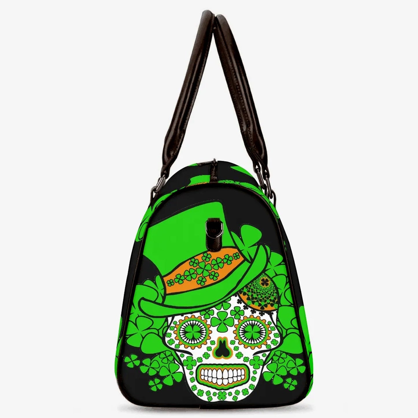 St patrick's day skull Carry On Bag, day of the dead Vacation Holidays Travel Bag, Overnight Bag day of the dead Vacation Holiday Travel Bag