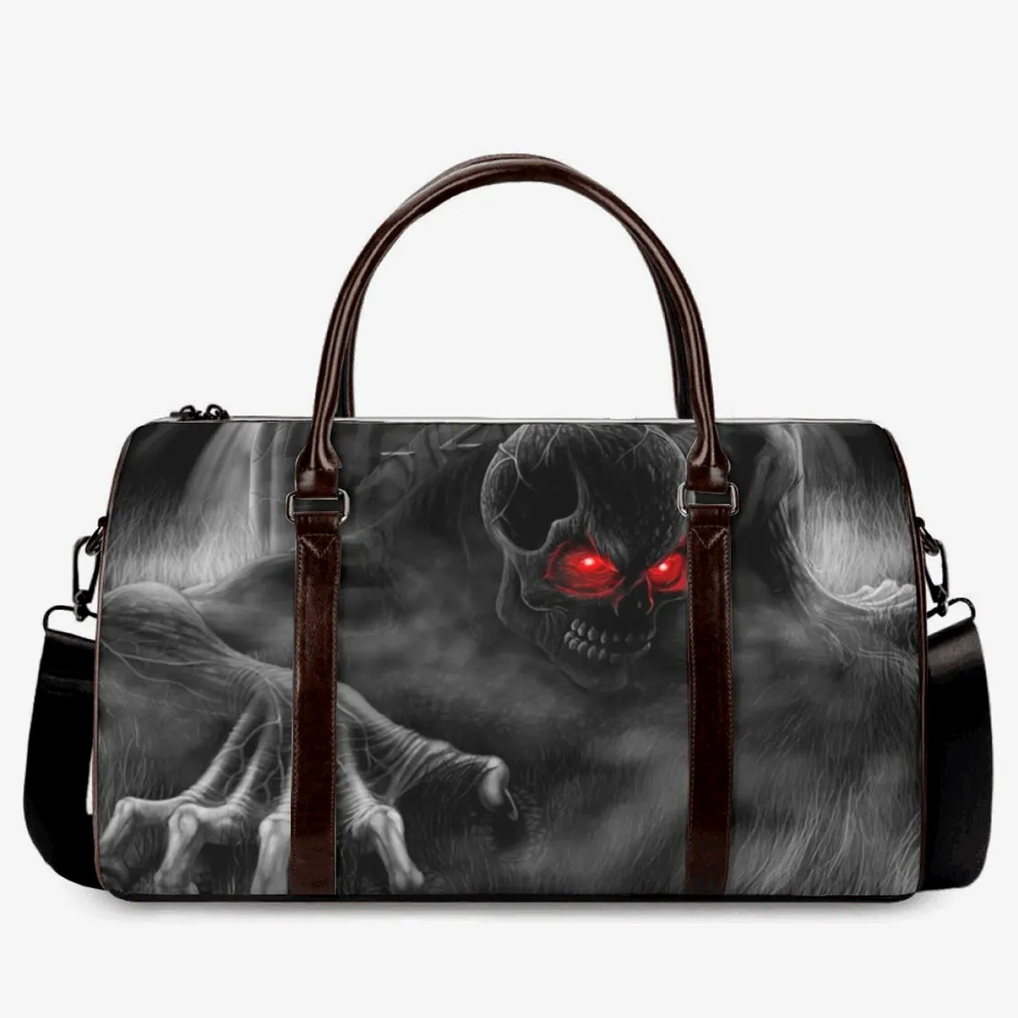 Death skull Carry on Weekender Overnight Bag, christmas skull Canvas Weekend Travel Bag, evil Overnight Bag, flower skull handbag, punisher
