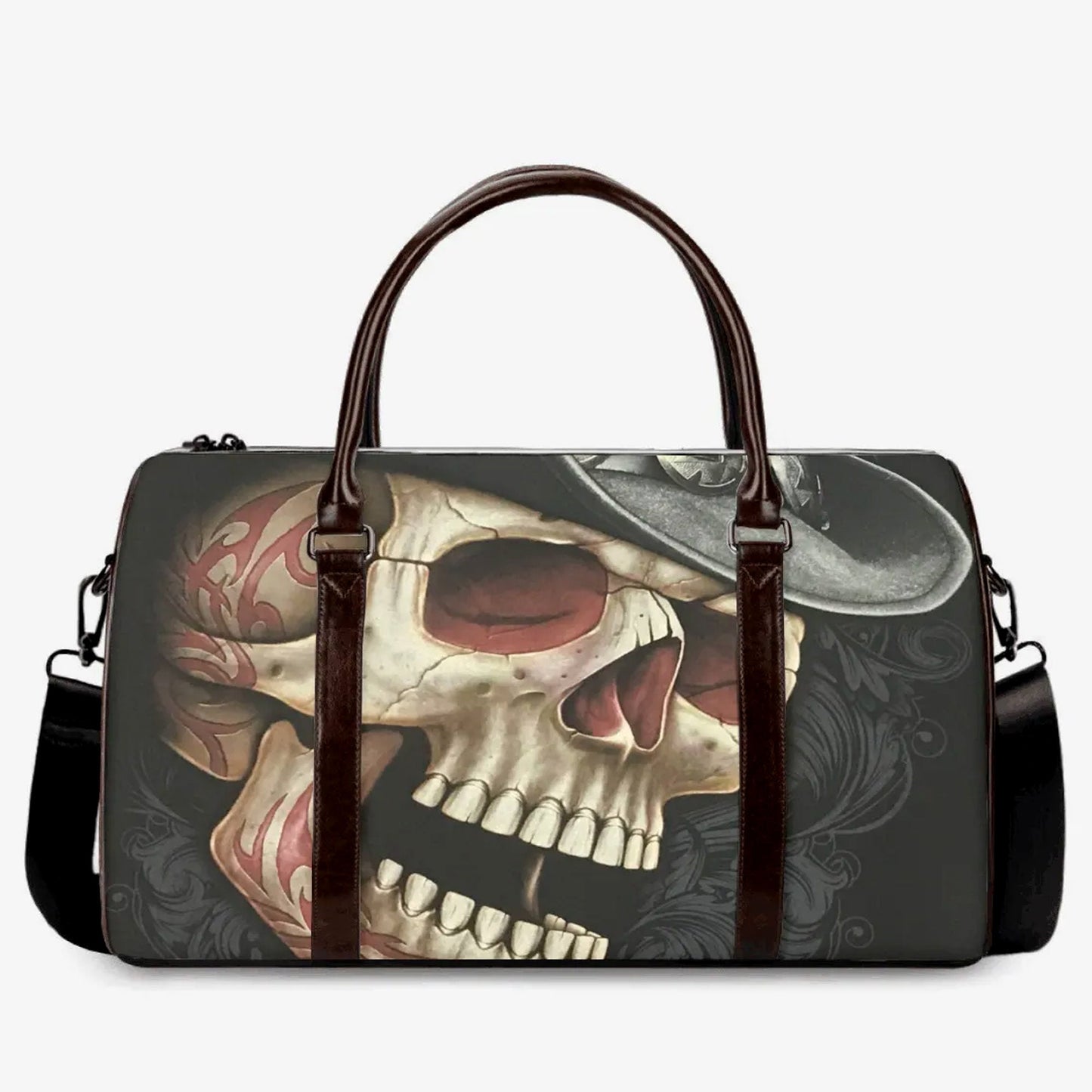 Punisher skull Carry on Weekender Overnight Bag, motorcycle skull travel bag, death skull shoulder bag, horror Hospital Bag, halloween bag