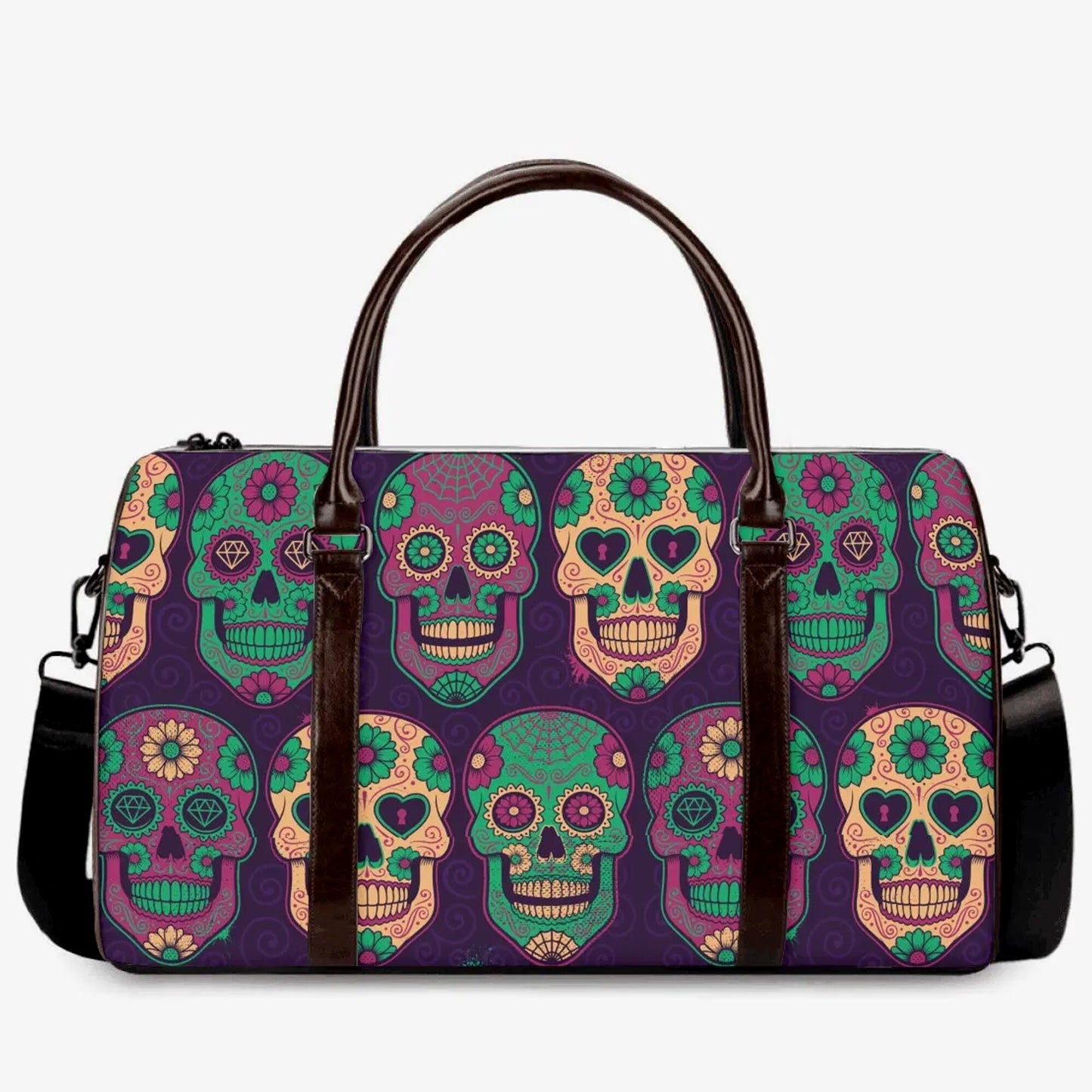 Day of the dead Hospital Bag, dia de los muertos skull Canvas Weekend Travel Bag, candy skull Hospital Bag, calaveras skull large travel bag