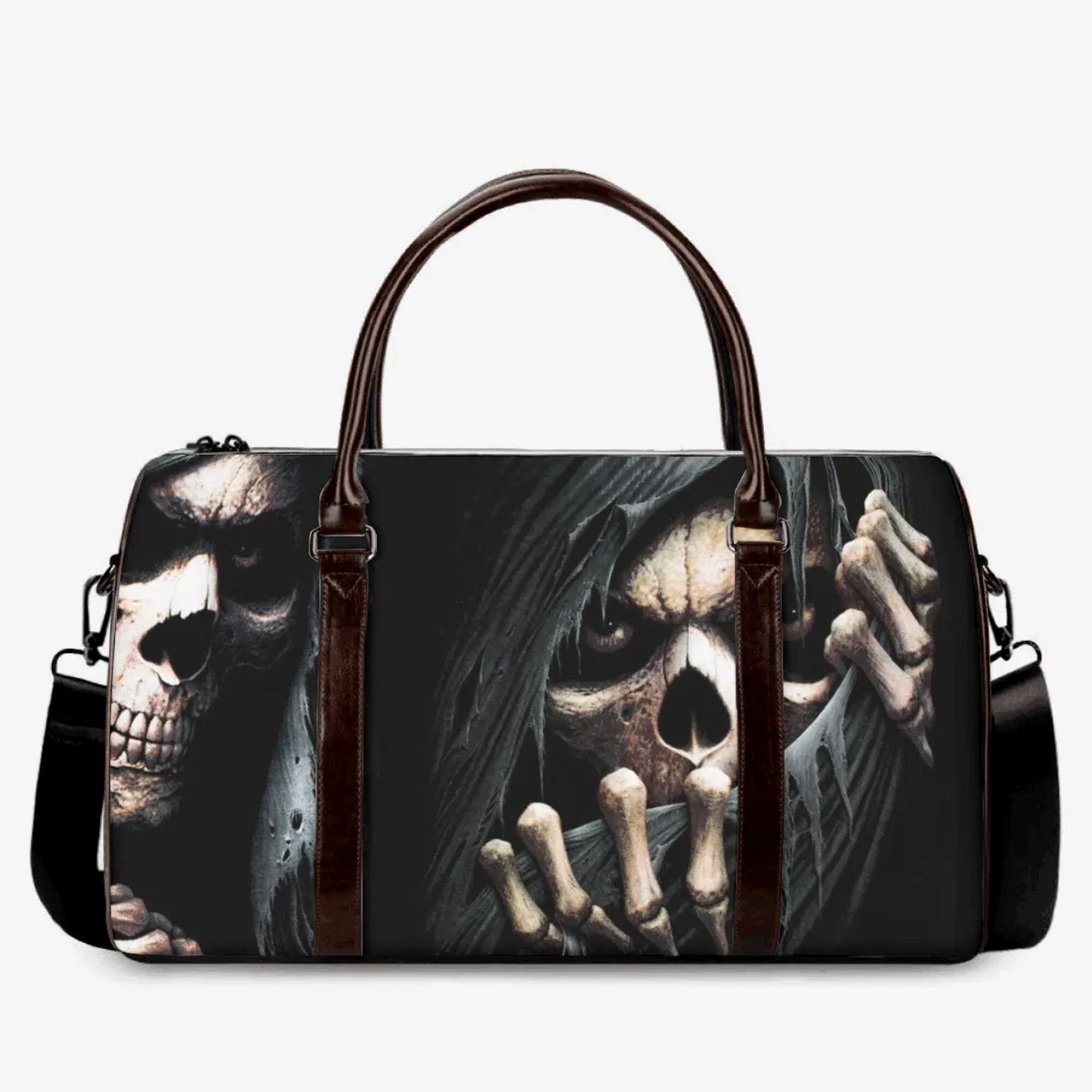 Grim reaper shoulder bag, biker skull duffel bag, halloween large travel bag, motorcycle skull travel bag, death skull travel halloween bag