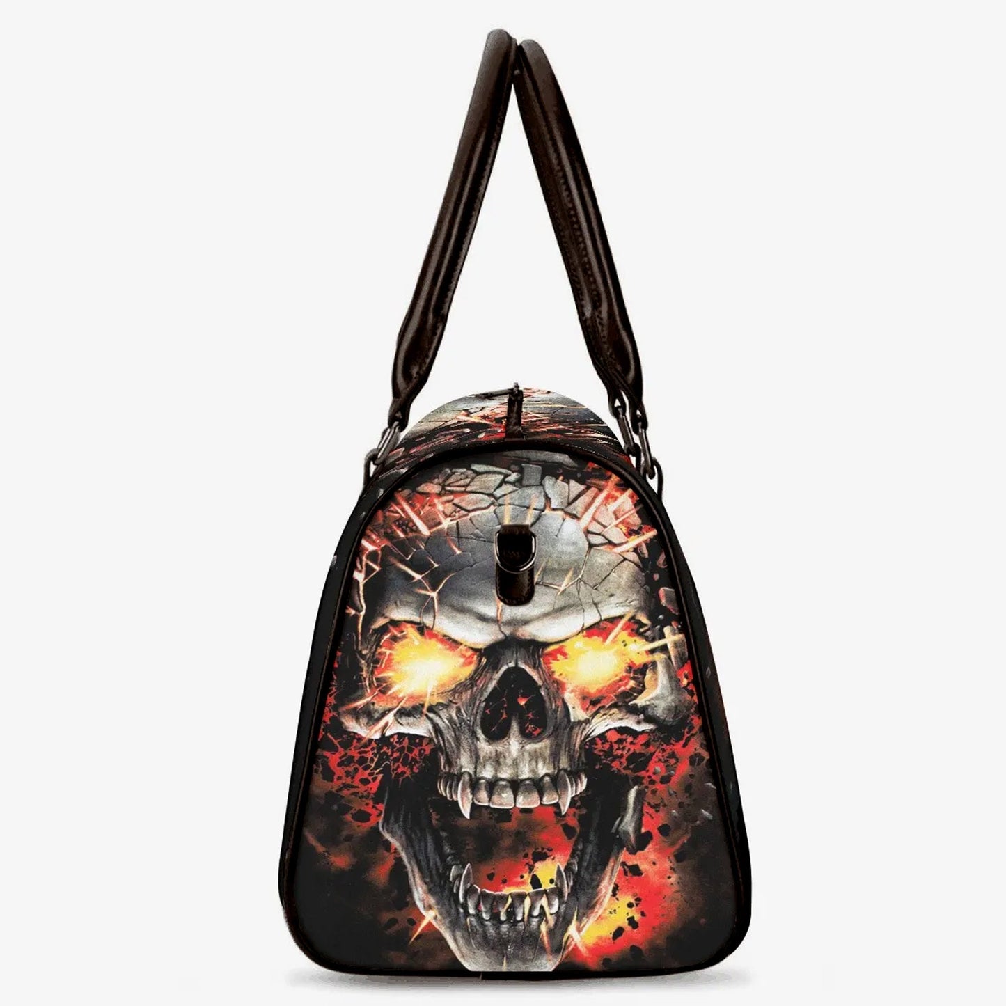 Flame skull duffel bag, biker skull Vacation Holidays Travel Bag, evil Vacation Holidays Travel Bag, rose skull Overnight Bag, goth shoulder