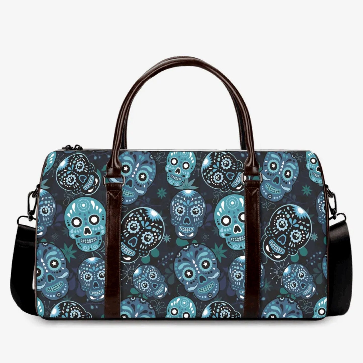 Candy skull large travel bag, day of the dead Vacation Holidays Travel Bag, floral skull Hospital Bag, candy skull Overnight Bag, candy bag