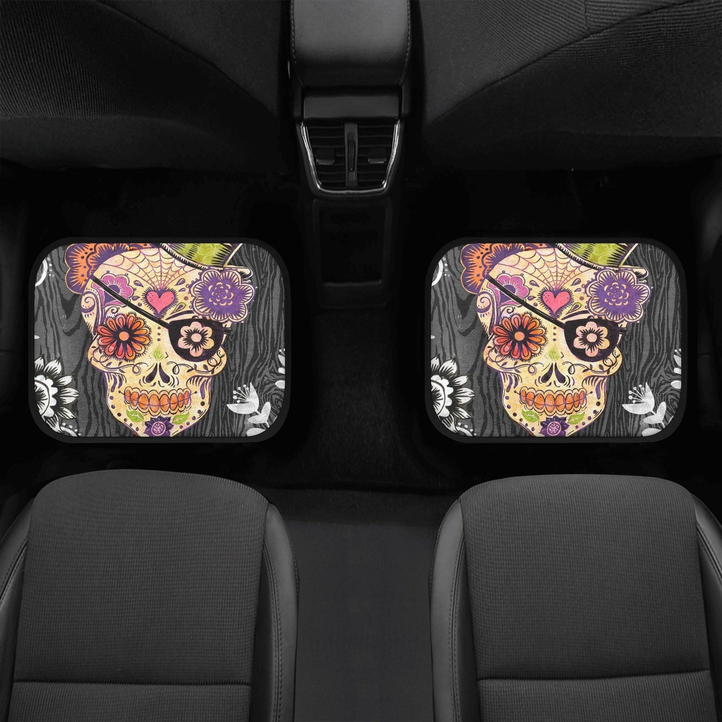 Day of the dead seat cover protector, candy skull car seat , sugar skull girl car seat dia de los muertos skull seat cover protector car mat