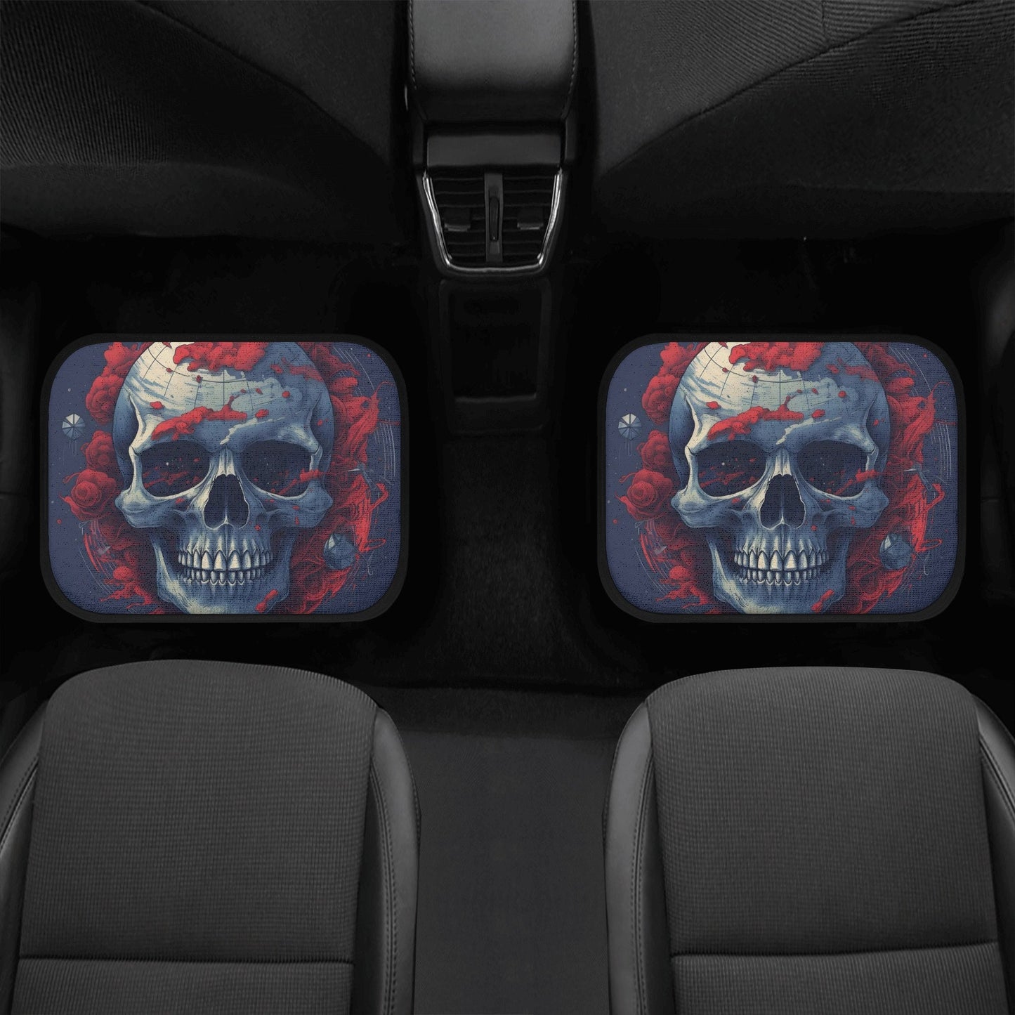 Horror car seat cushion cover, flame skull seat cover for car, punisher skull car seat protector, rose skull car seat tool, goth seat covers