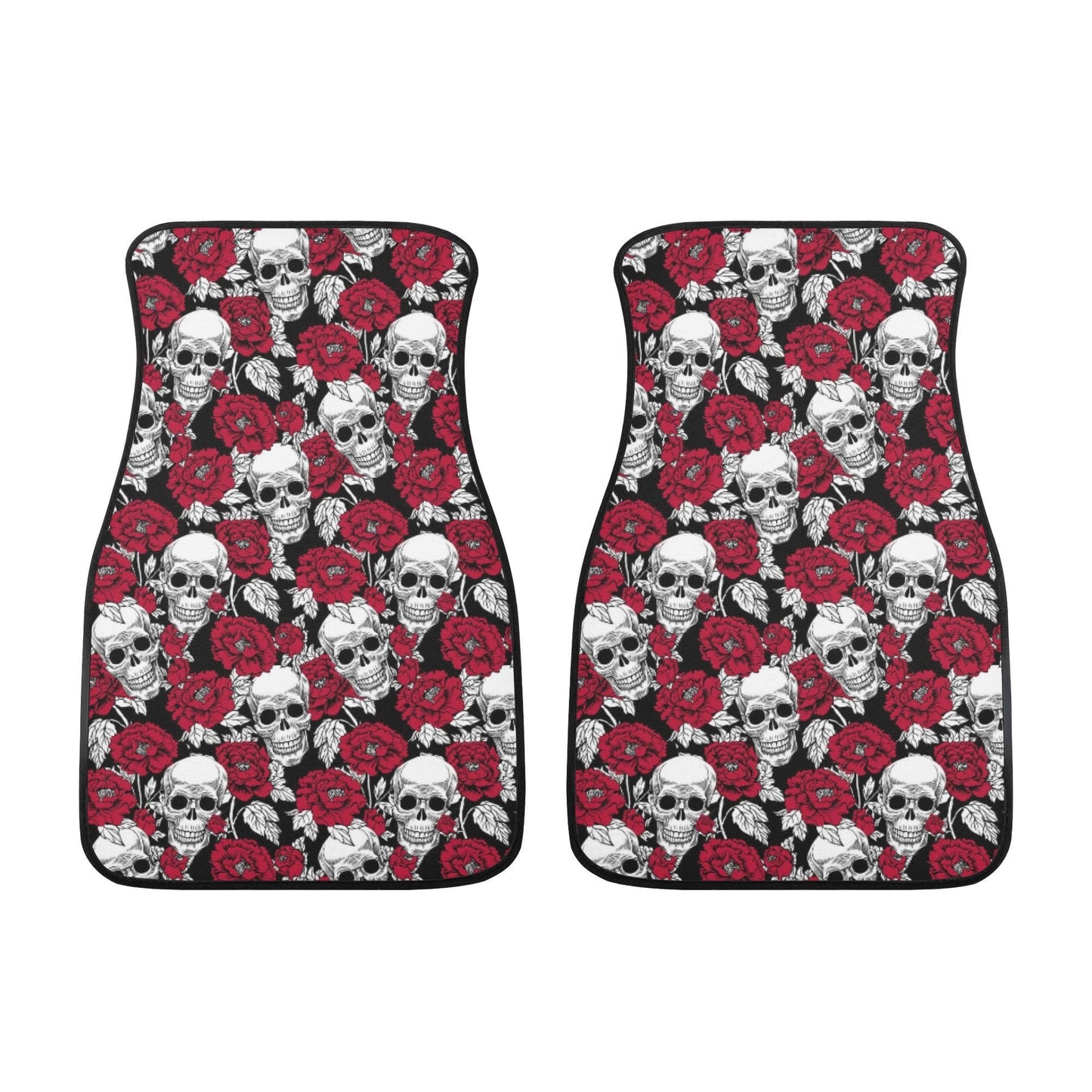 Rose skull mat for car, death skull car protector, rose skull car seat cover full set evil car seat cover full set rose skull car seat cover